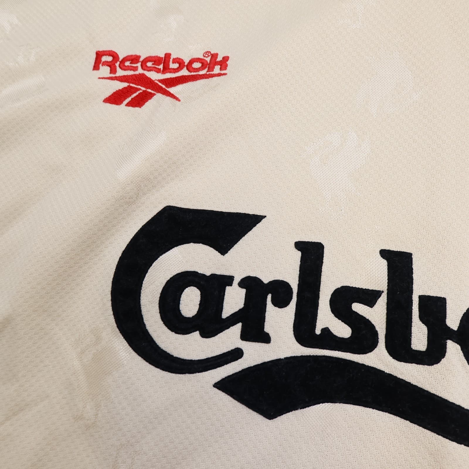 Vintage Liverpool Shirt Medium Beige Away Kit 1996 1997 Reebok Jersey 38/40 90s photo 4