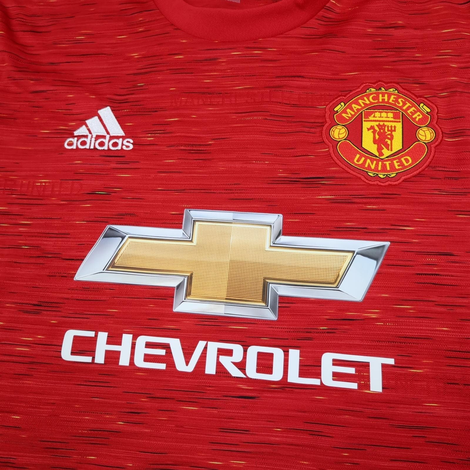 Manchester United Shirt Mens XL Red Home 2020 2021 Football Adidas Chevrolet photo 3
