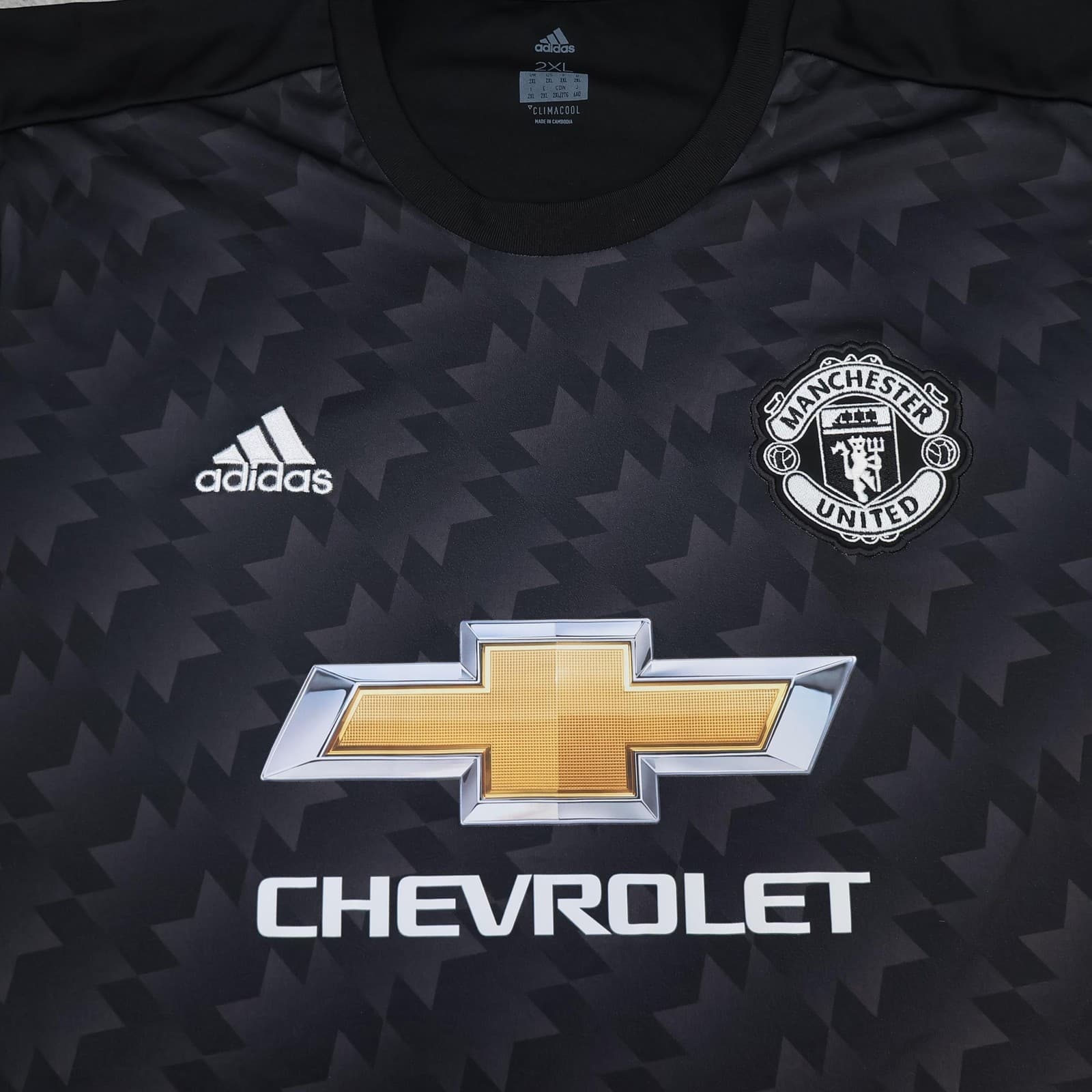 Manchester United Away Shirt Mens 2XL Black 2017 2018 Adidas Soccer Jersey photo 3