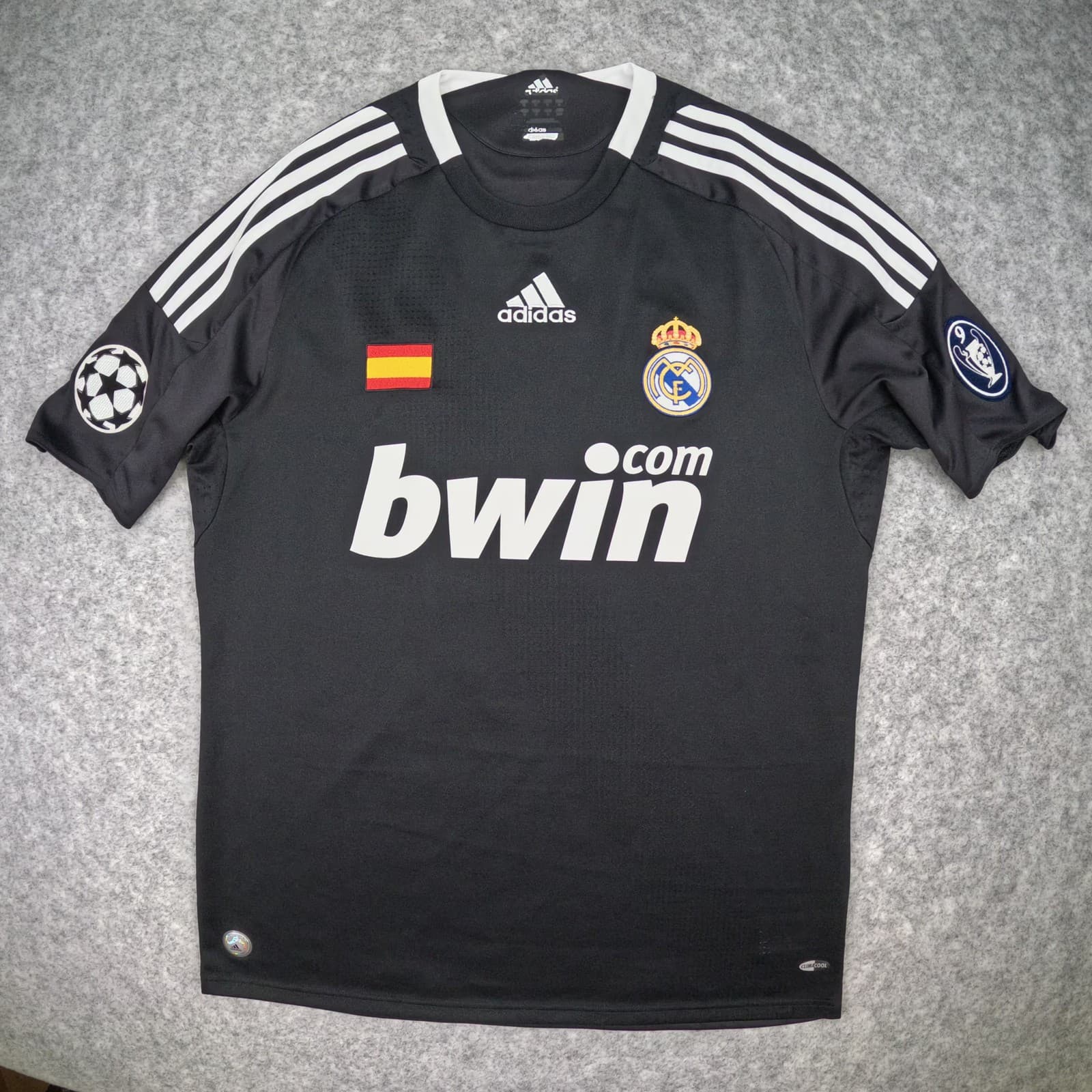 Real Madrid Football Shirt Medium Black Third 2007 2008 adidas Robben 11 Jersey photo 2