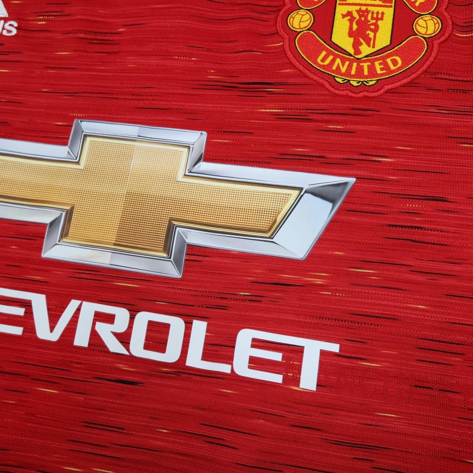 Manchester United Shirt Mens XL Red Home 2020 2021 Football Adidas Chevrolet photo 5
