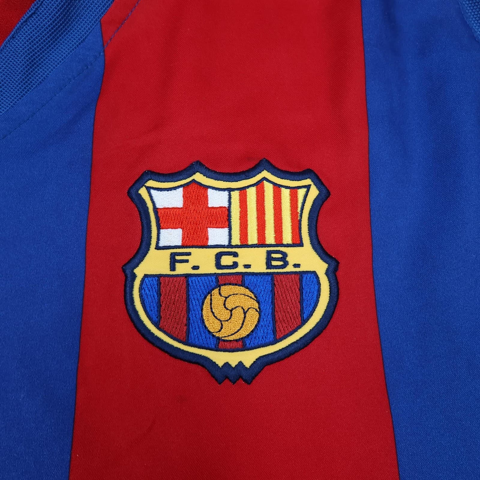 Vintage Barcelona Shirt Mens Large 2002 2003 Home Soccer Jersey Nike LFP La Liga photo 3