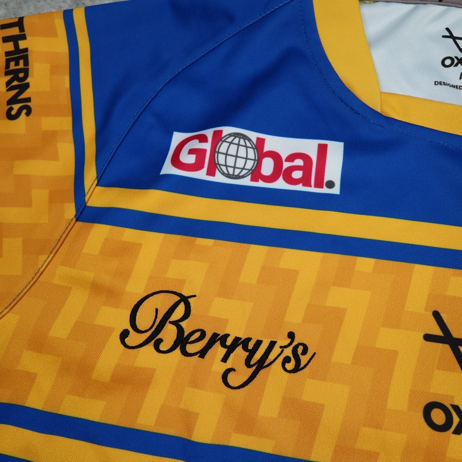 Leeds Rhinos Rugby Shirt Mens Medium Blue Rugby League Oxen Building Society photo 6