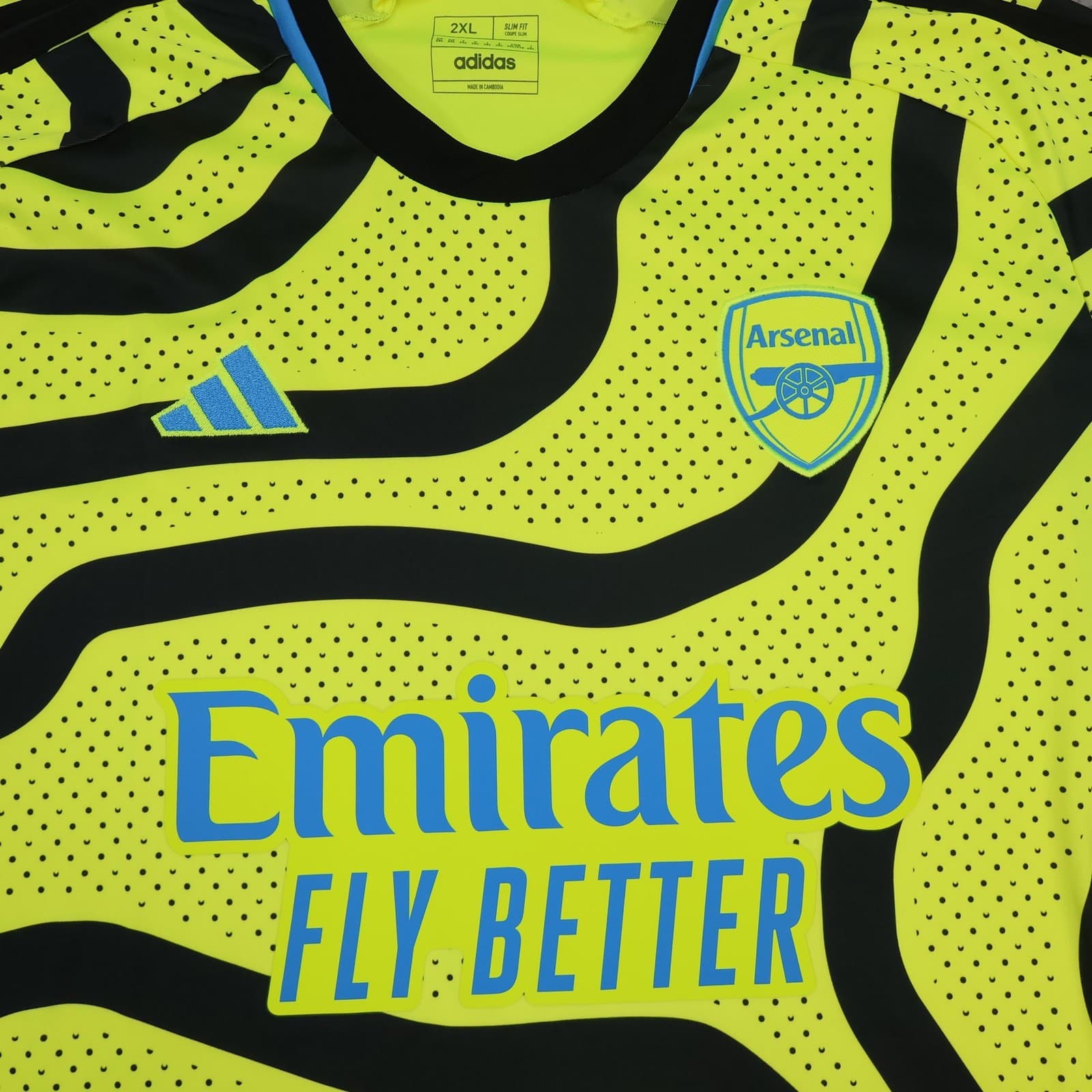 Arsenal Away Shirt Mens 2XL Yellow 2023 2024 Football Adidas Soccer Jersey photo 3