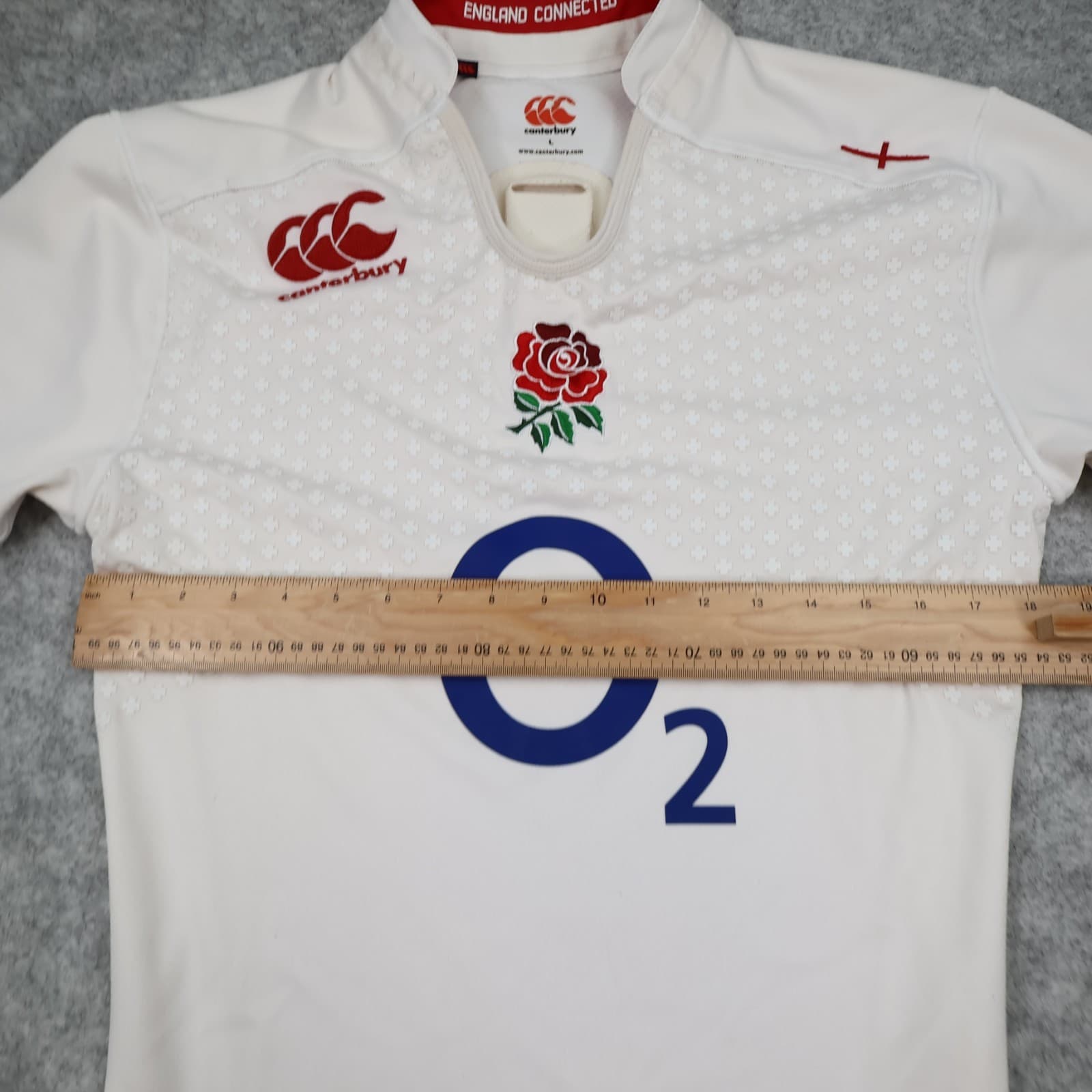 England Rugby Shirt Large White Home Kit 2014 2016 Nike Jersey Player Issue photo 10