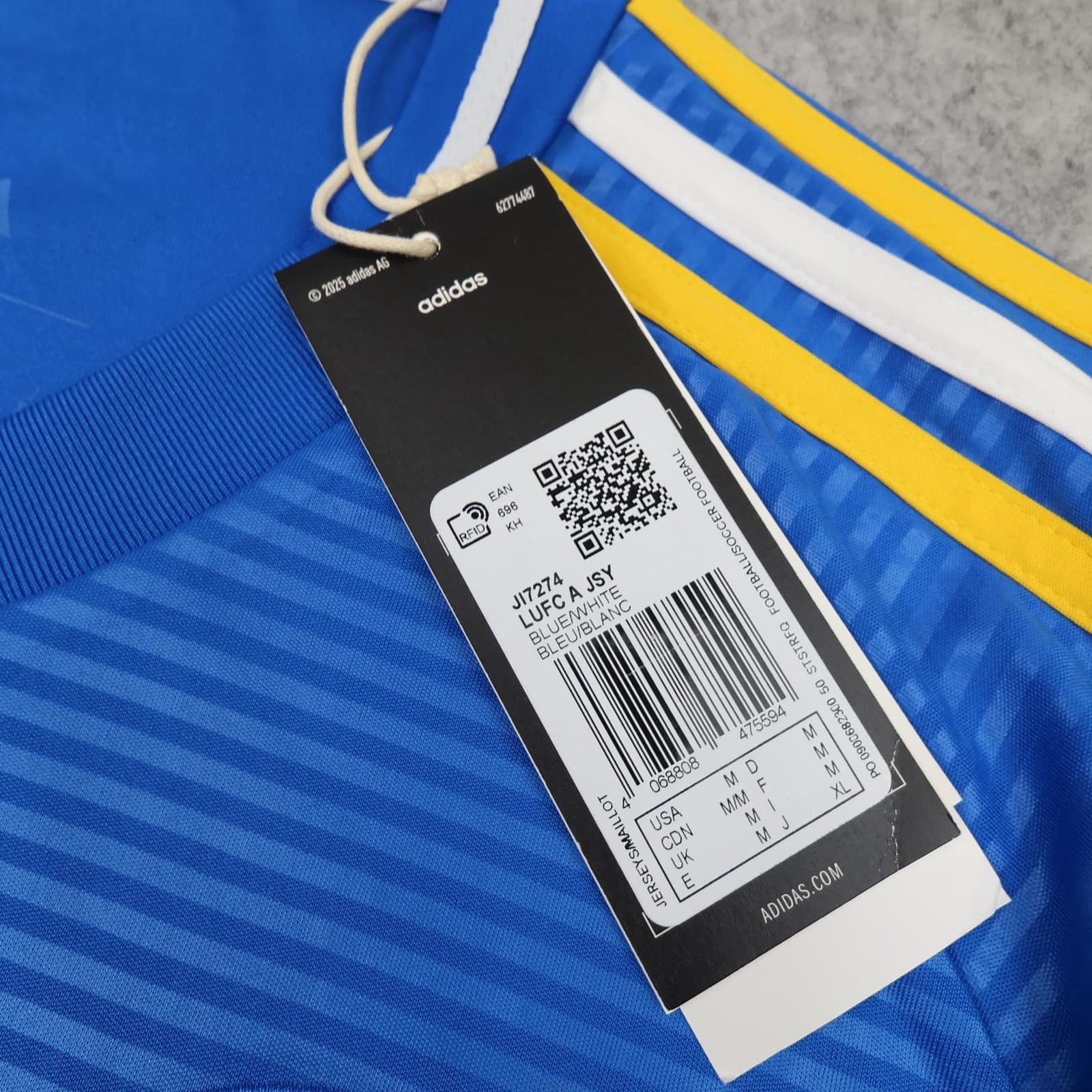 Leeds United Shirt Mens Medium Blue Away 2025 2026 Adidas Red Bull Soccer Jersey photo 7