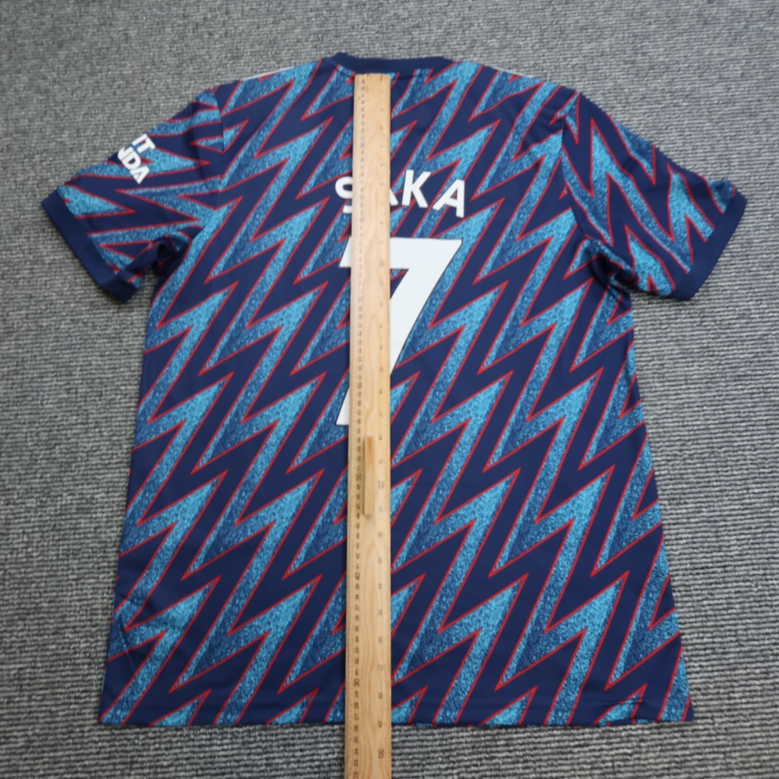 Arsenal Shirt Large Blue Third Kit 2021 2022 Adidas Football Jersey Saka Soccer photo 13