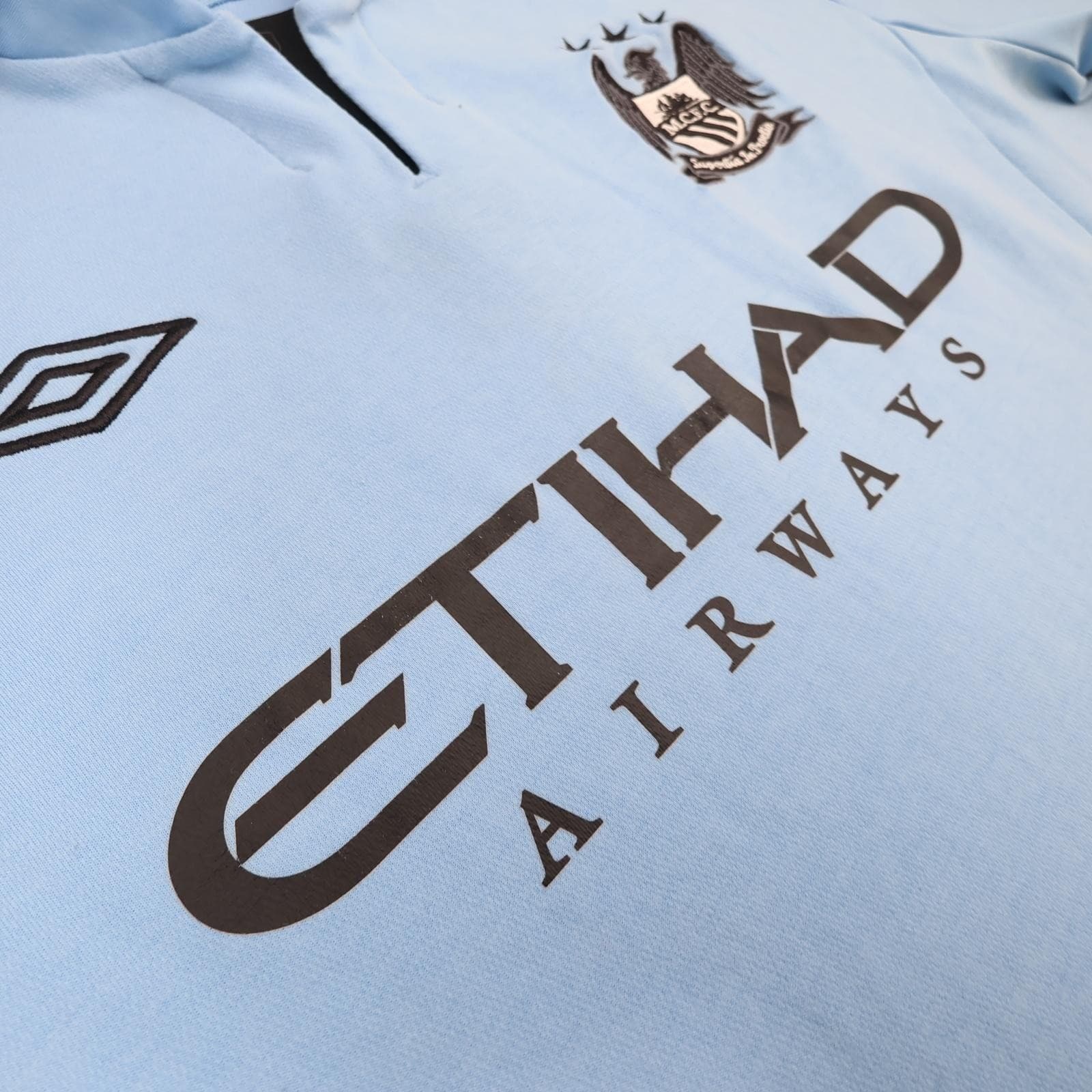Manchester City Shirt Mens Medium Blue Home 2012 2013 Umbro Soccer Jersey photo 7