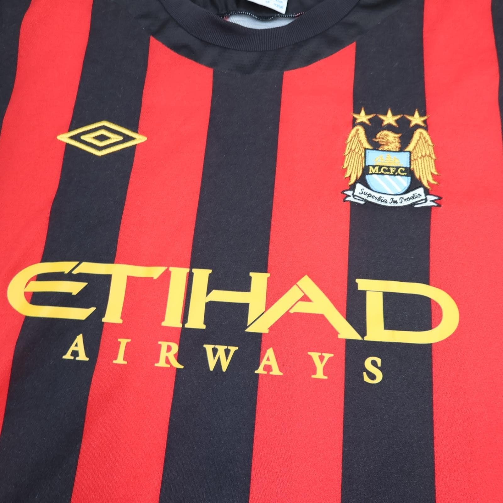 Manchester City Shirt Mens XL Red Away 2011 2012 Football Umbro Etihad Jersey photo 3