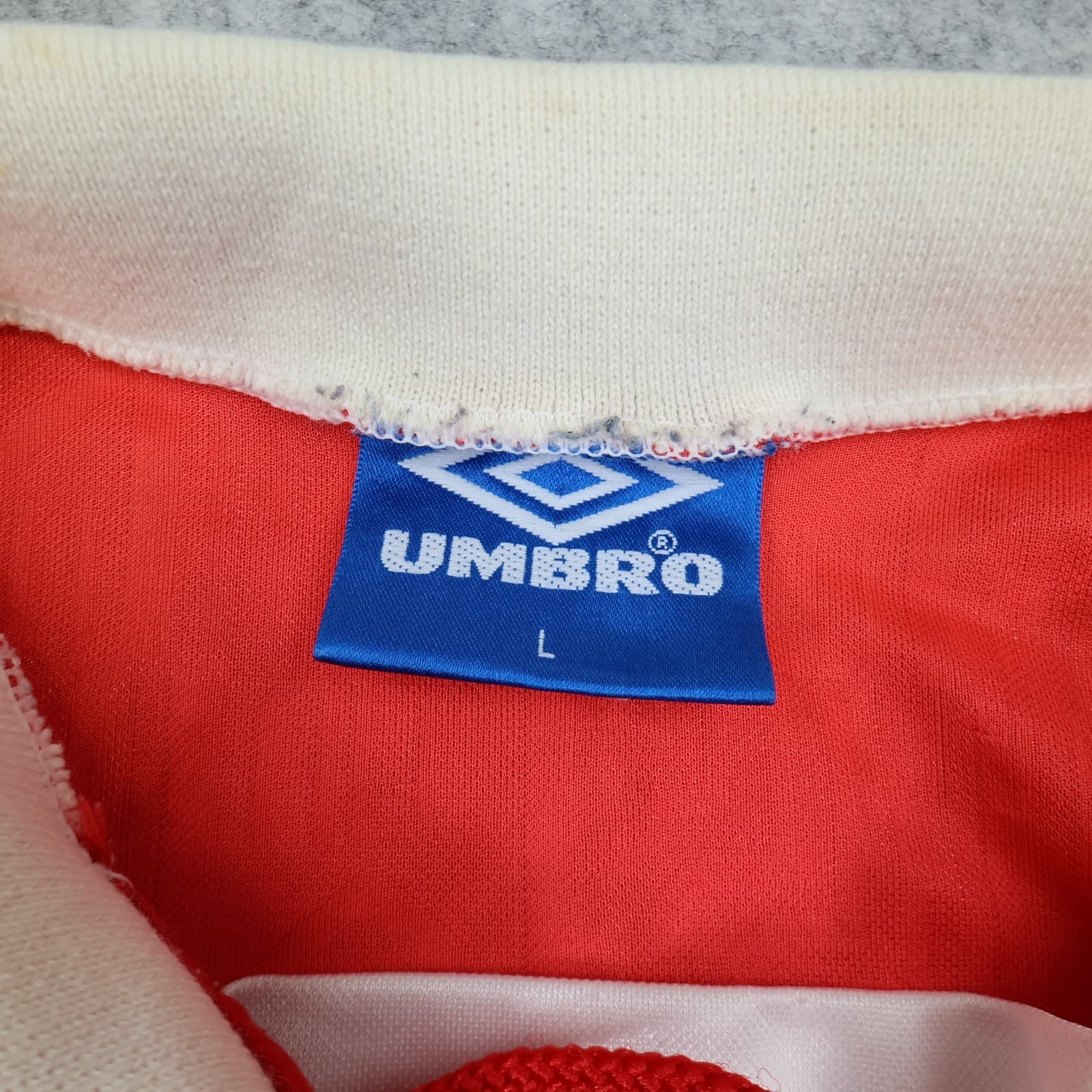 Vintage Manchester United Shirt Large Red Home Kit 1992 1994 Umbro Jersey photo 7
