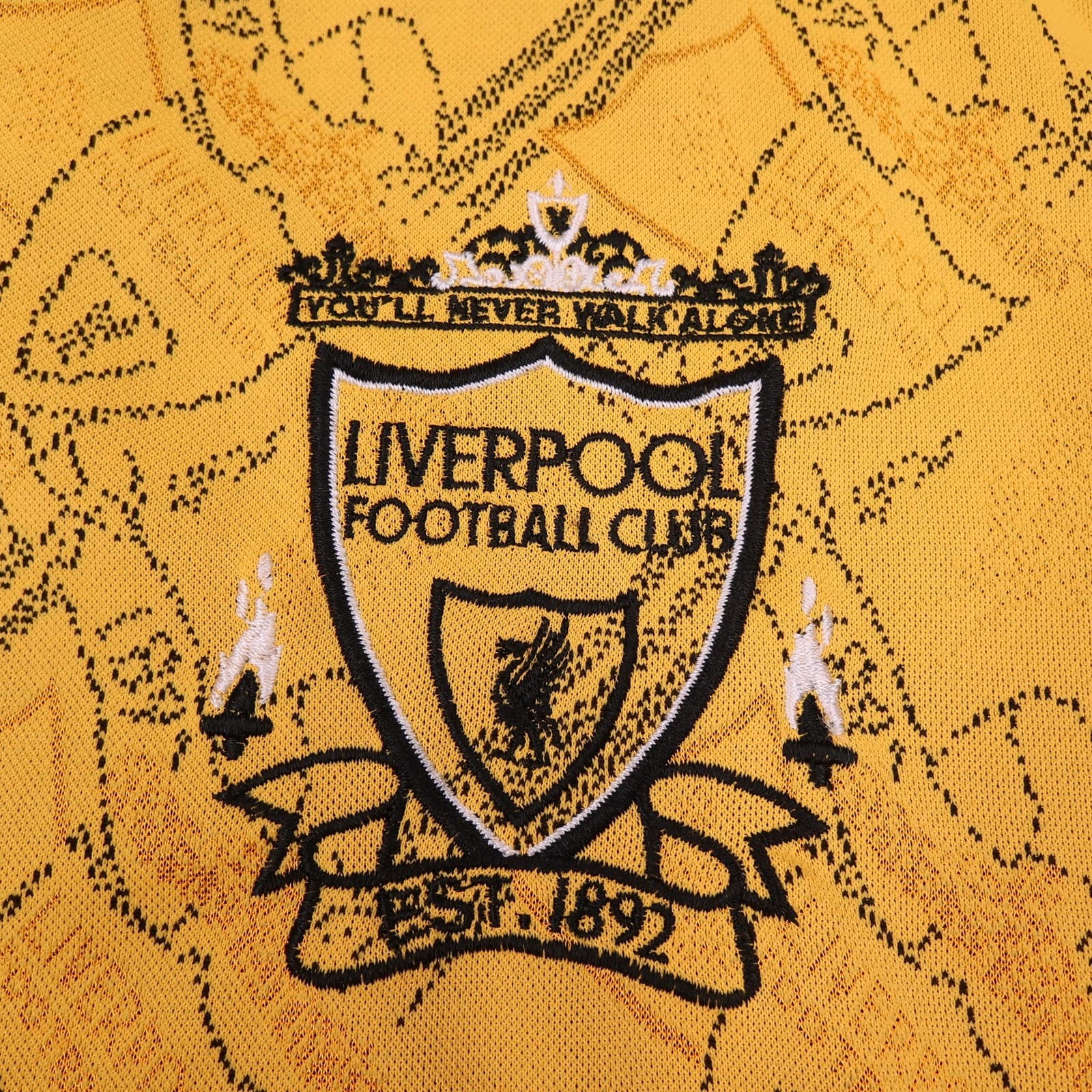 Liverpool Shirt Mens Large Third Yellow 1994 1996 Adidas Carlsberg Soccer Jersey photo 6