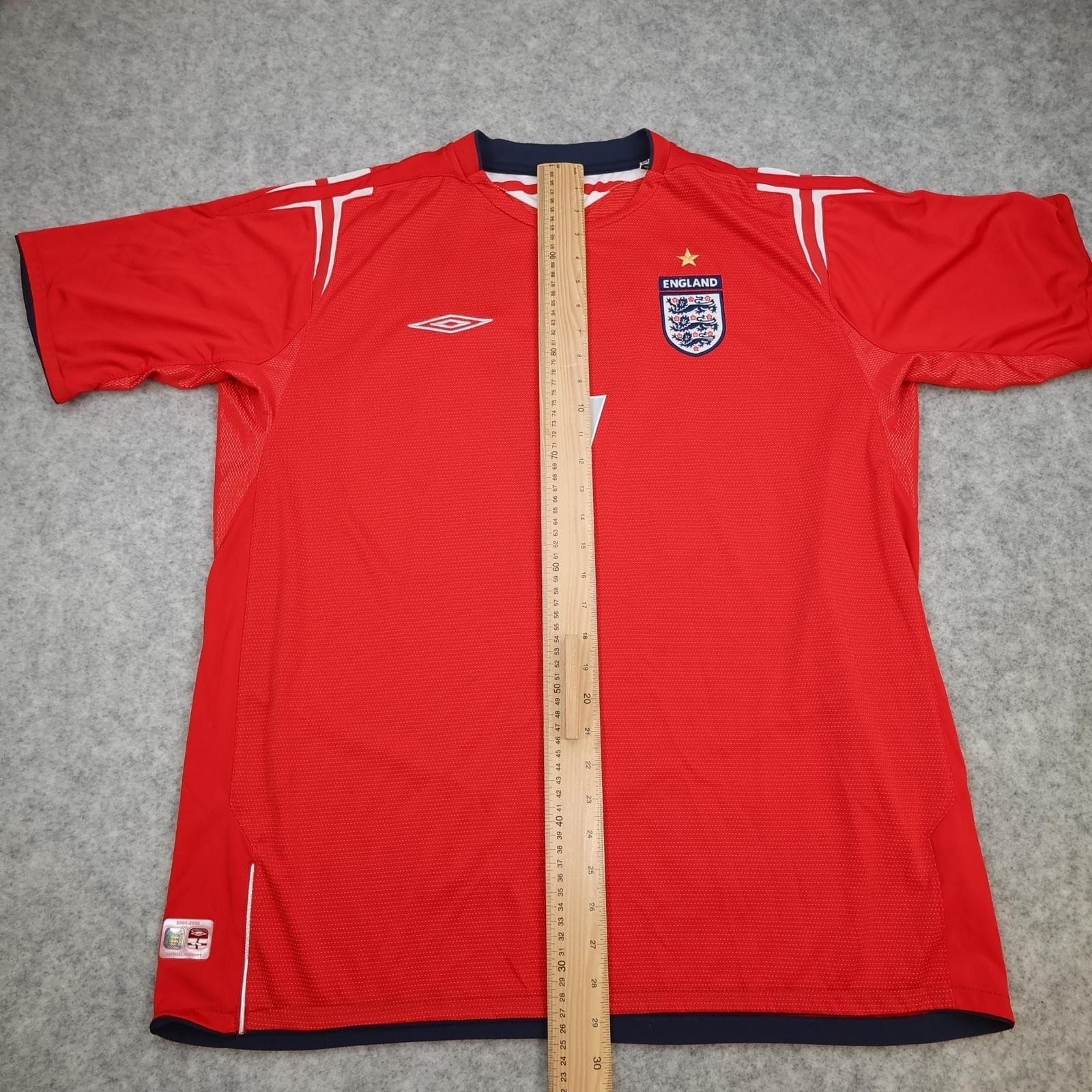 Vintage England Away Shirt Mens XXL Red 2004 2006 Football Umbro Beckham 7 Top photo 16