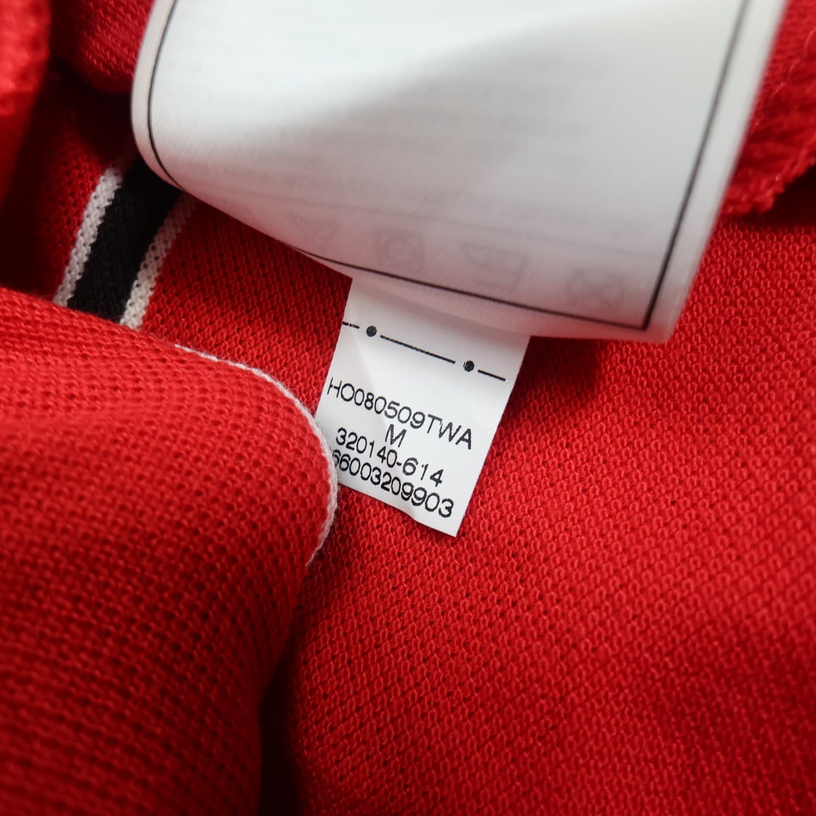 Manchester United Shirt Medium Red Polo Top Nike 1/4 Zip Striped MUFC photo 10