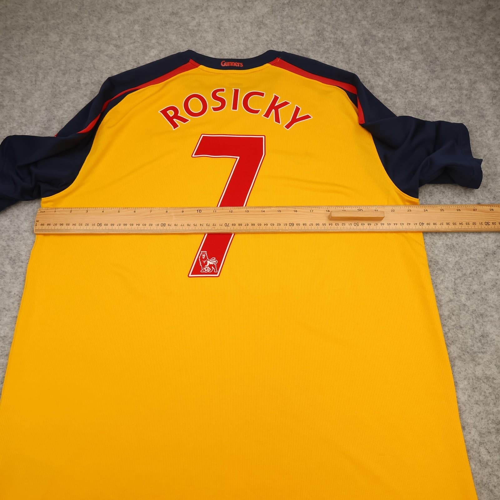 Arsenal Away Shirt Mens XL Yellow 2008 2009 Nike Rosicky 7 Soccer Jersey photo 12
