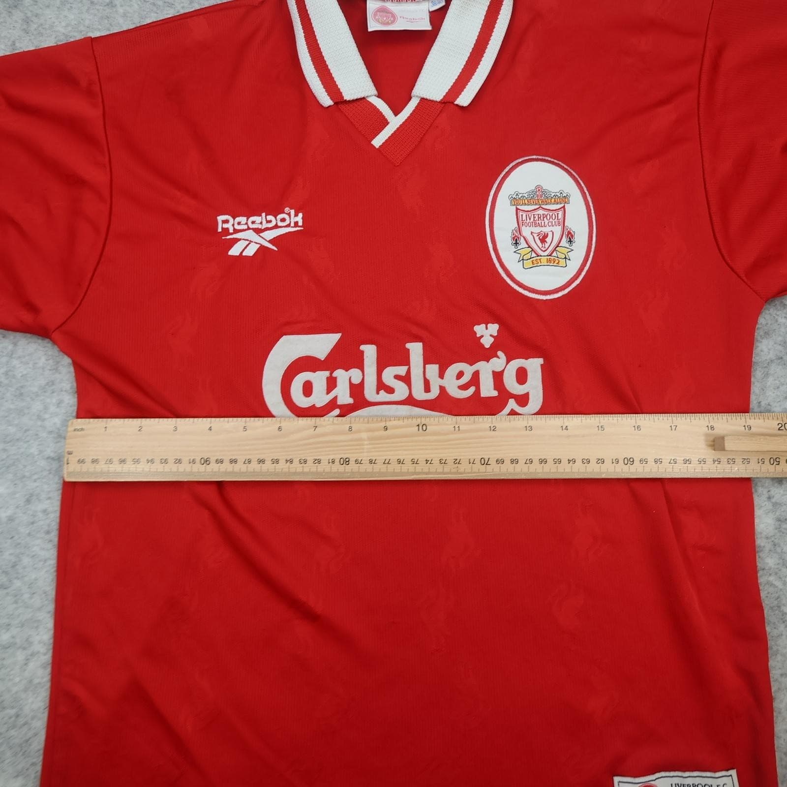 Vintage Liverpool Shirt Mens Medium Red Home 1996 1998 Football Reebok Carlsberg photo 10