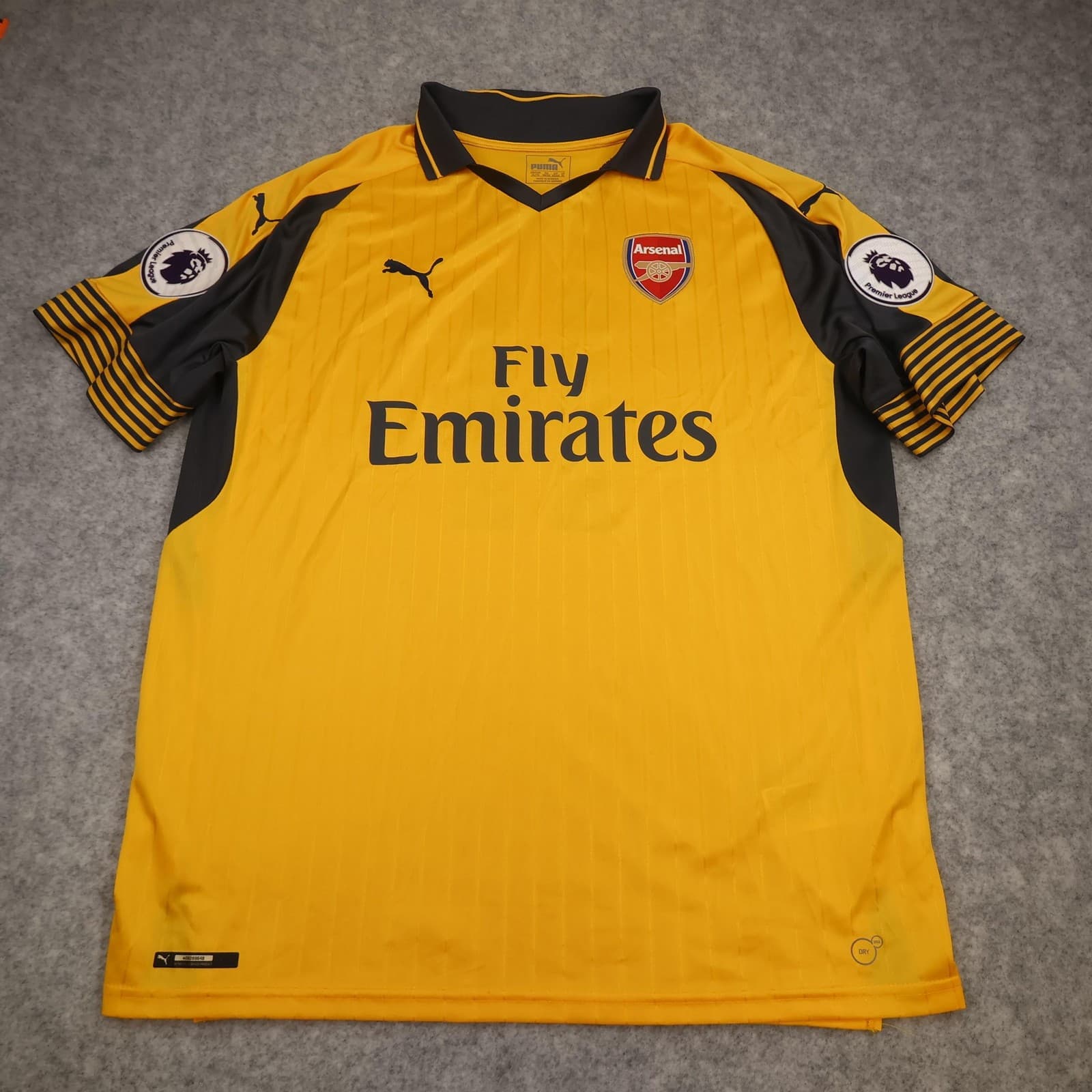 Arsenal Away Shirt Mens Large Yellow 2016 2017 EPL Football Puma Ozil 11 Jersey photo 2
