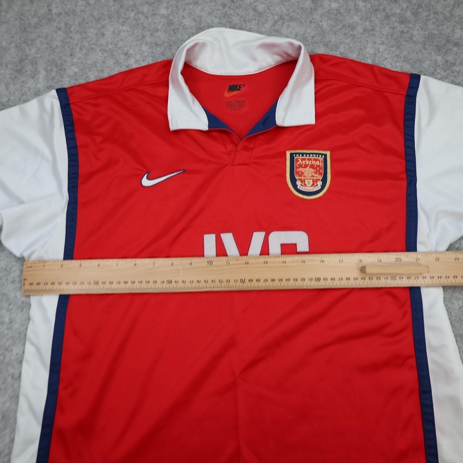 Vintage Arsenal Shirt Mens Large Red Home 1998 1999 Nike JVC Football Jersey photo 11