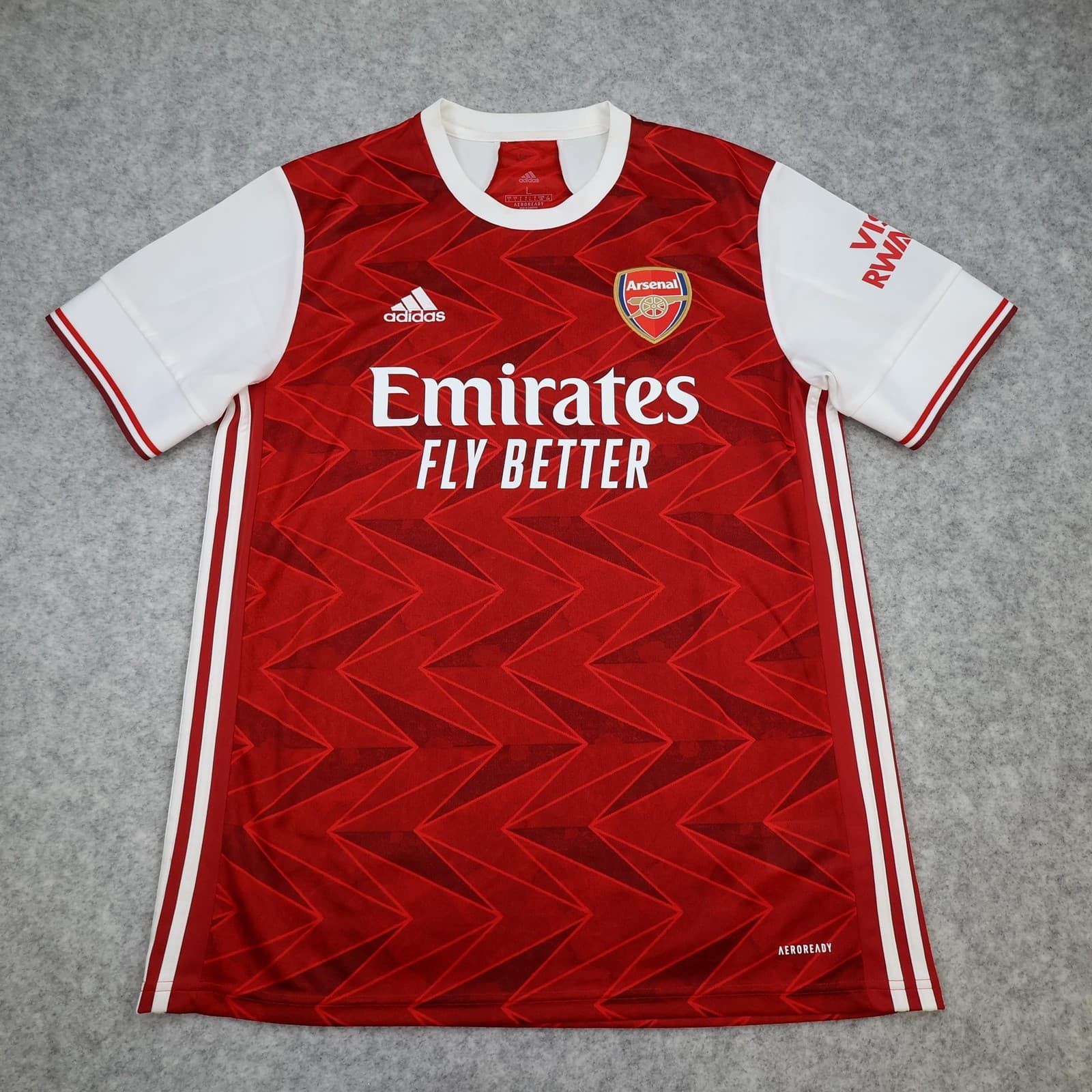 Arsenal Shirt Mens Large Red Home 2020 2021 EPL Football Adidas Emirates Saka 7 photo 2