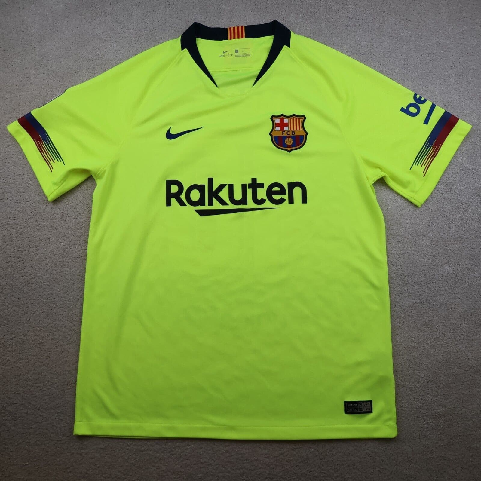 Barcelona Shirt Large Yellow Third Kit 2014 2015 Nike Soccer Jersey Lionel Messi photo 2