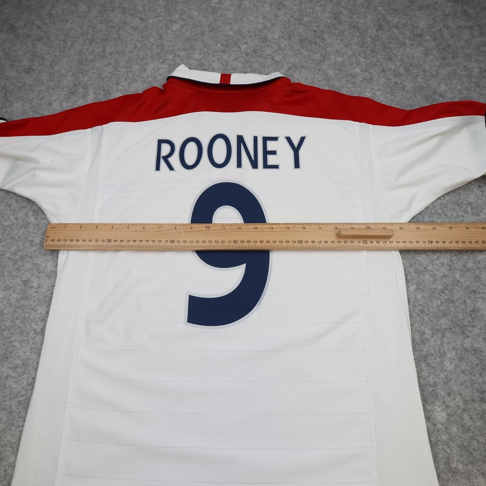England Home Shirt Mens Large White 2005 2007 Soccer Umbro Rooney 9 Jersey photo 10