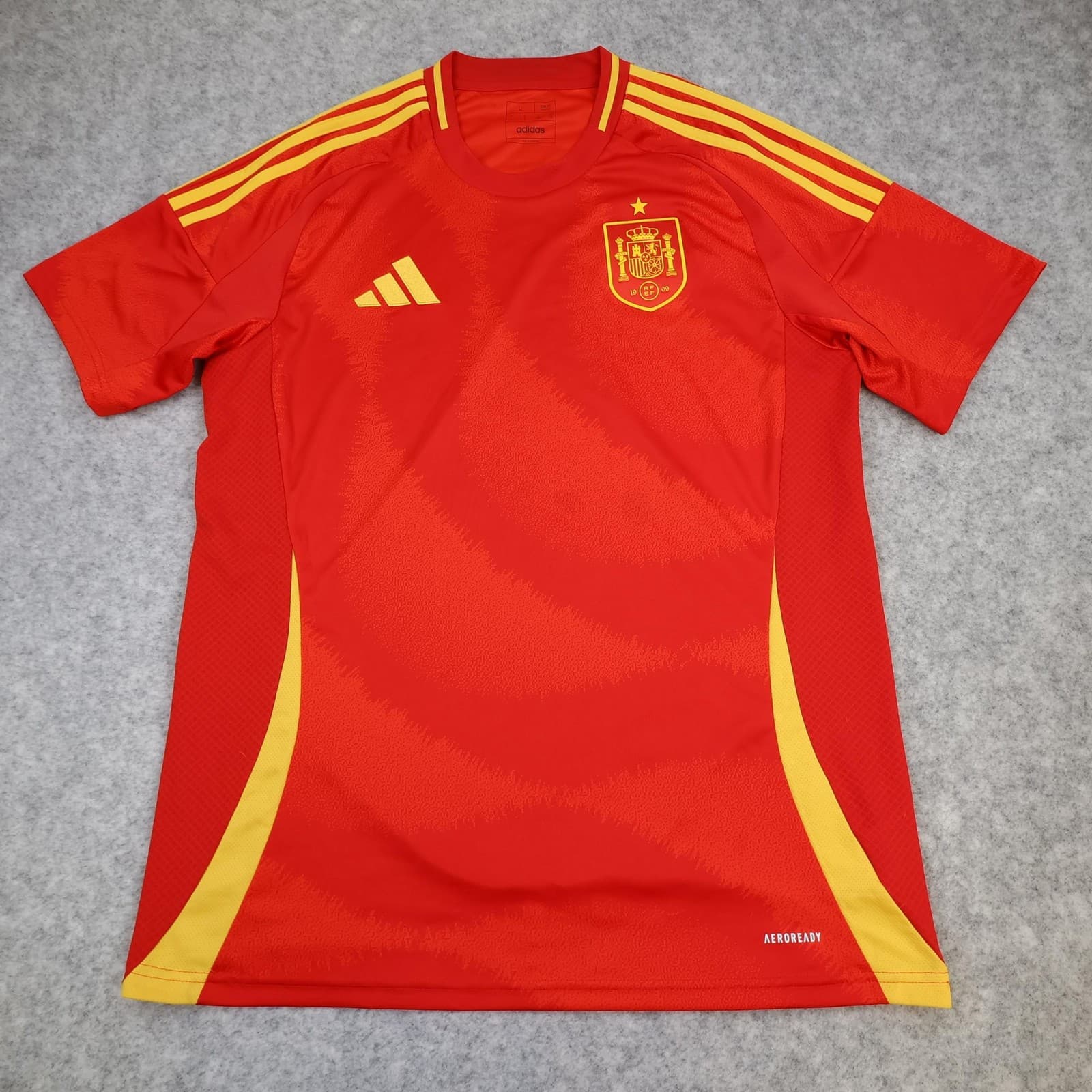 Spain Home Shirt Mens Large Red 2024 2025 Football Adidas Soccer Jersey