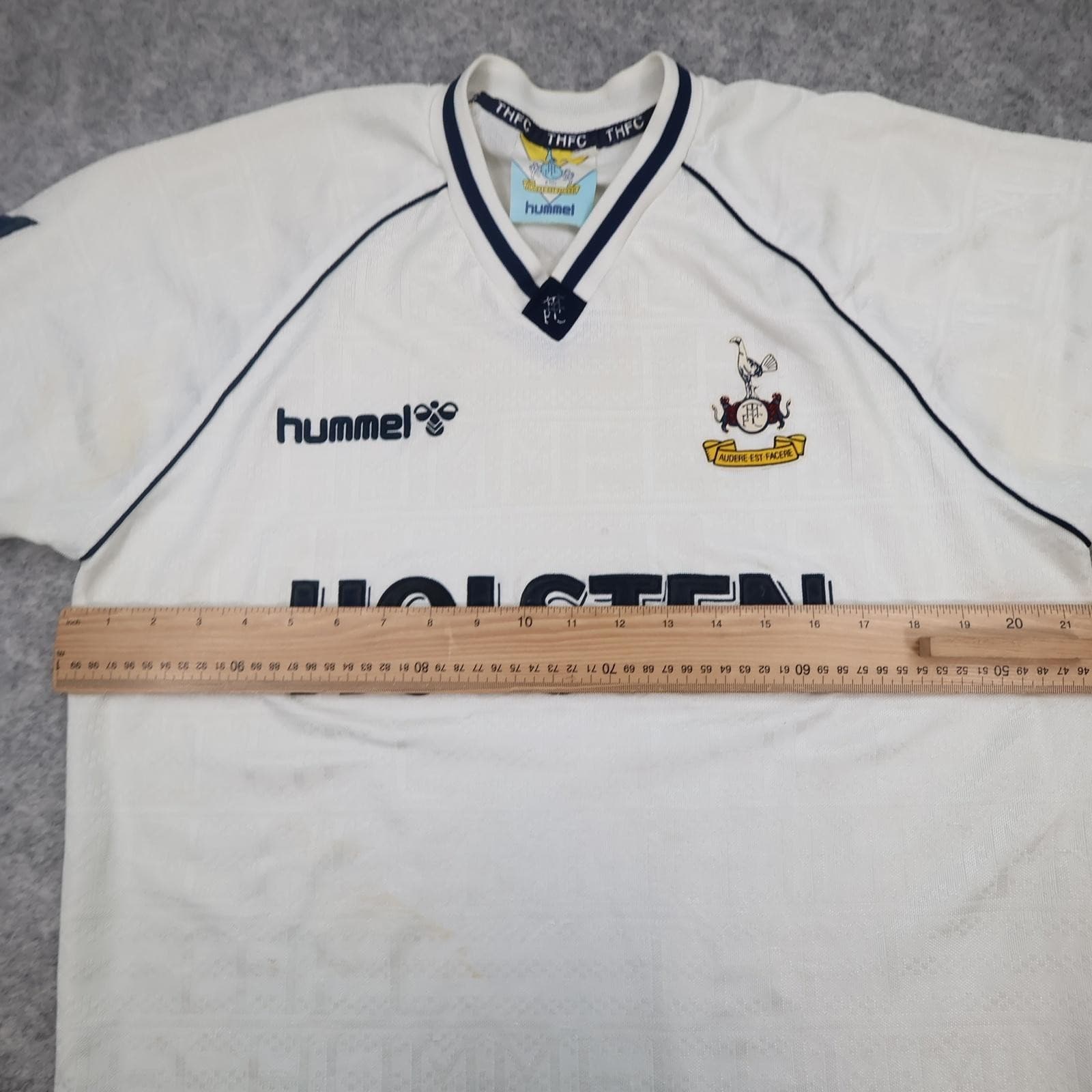 Vintage Tottenham Hotspur Shirt Mens XL White Home 1989 1991 Hummel Holsten photo 15
