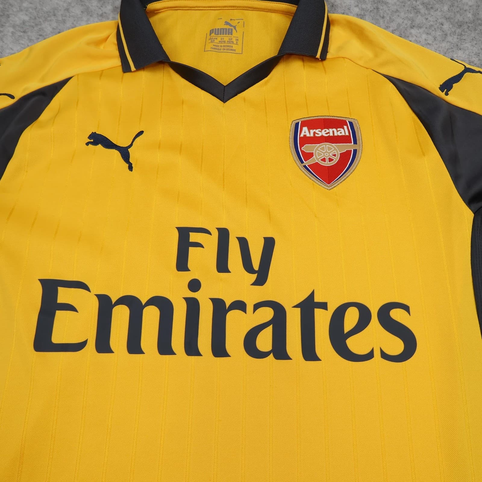 Arsenal Away Shirt Mens Small Yellow 2016 2017 Football Soccer Puma Jersey photo 3