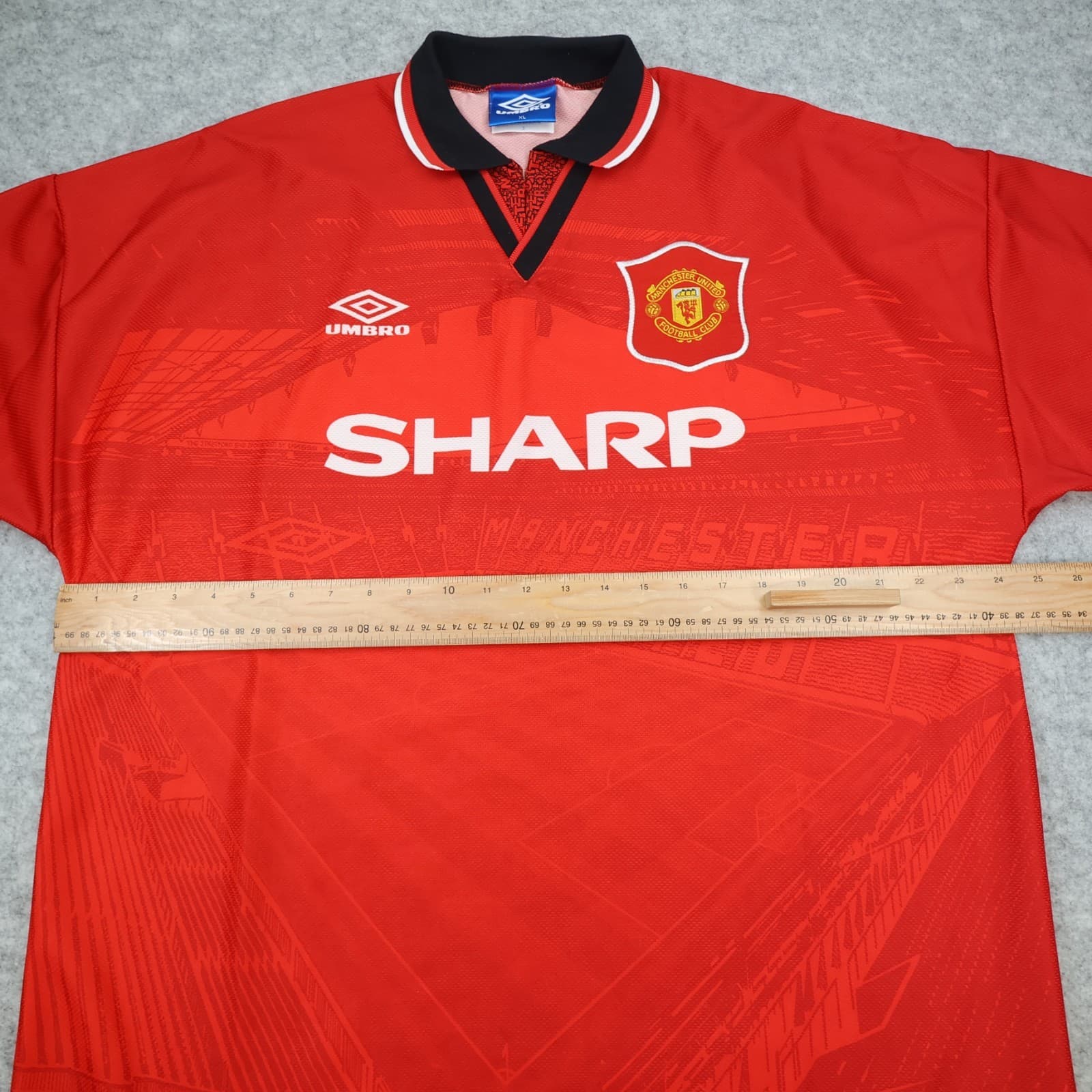 Vintage Manchester United Shirt Extra Large Red Home 1994 1996 Umbro Jersey photo 10