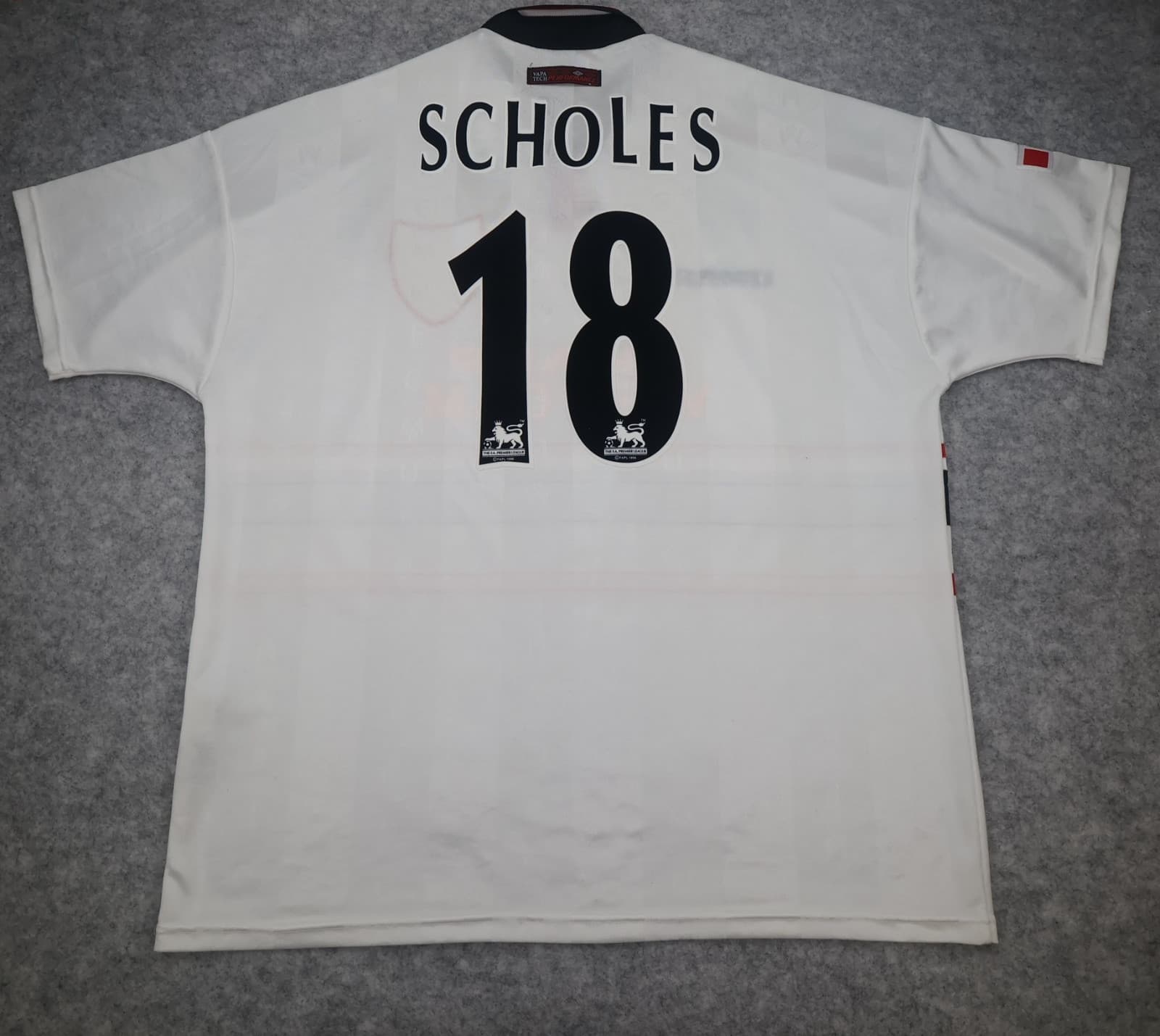 Manchester United Shirt 2XL White Away Kit 1997 1999 Umbro Jersey Paul Scholes