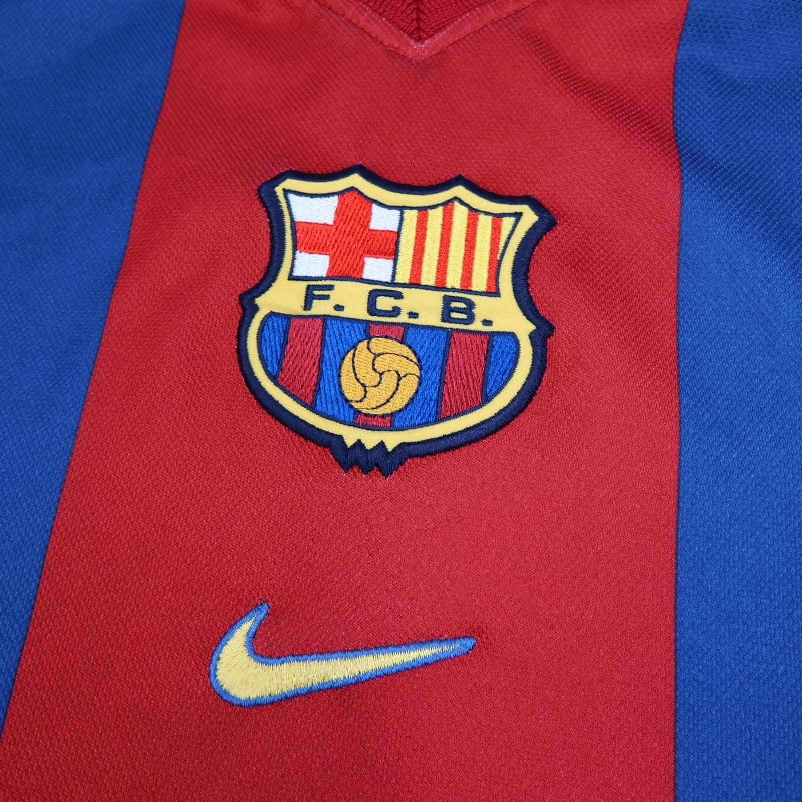 Vintage Barcelona Shirt Mens Medium Red Blue Home Football Nike 1998 1999 photo 3