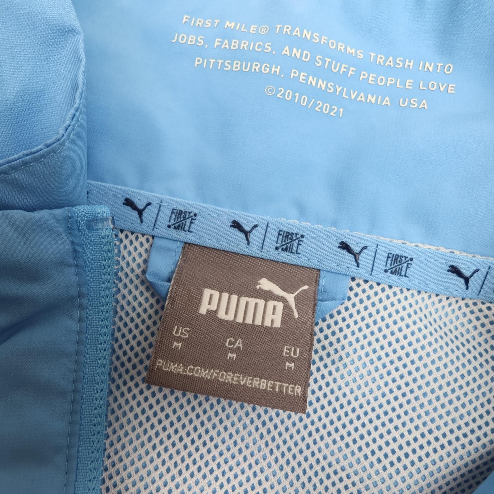 Manchester City Jacket Mens Medium Blue White Football Puma First Mile 2020 2021 photo 6