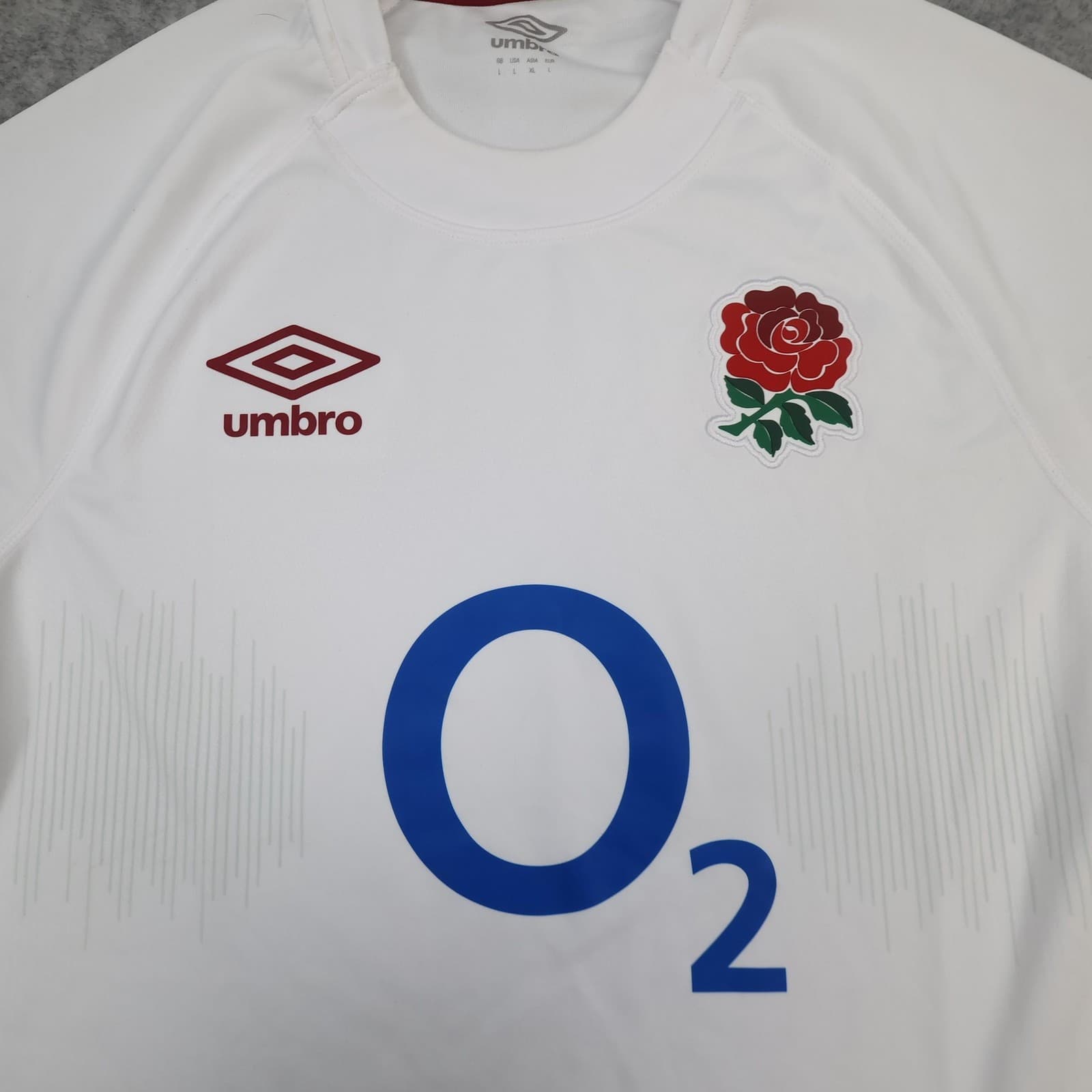 England Rugby Shirt Mens Large White Home Rugby Union Umbro 2024 Jersey Top photo 3