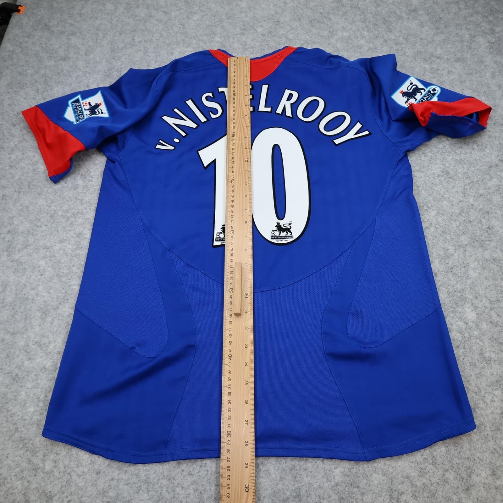 Manchester United Shirt Mens Large Blue Away Kit 2004 2006 Nike Van Nistelrooy photo 12