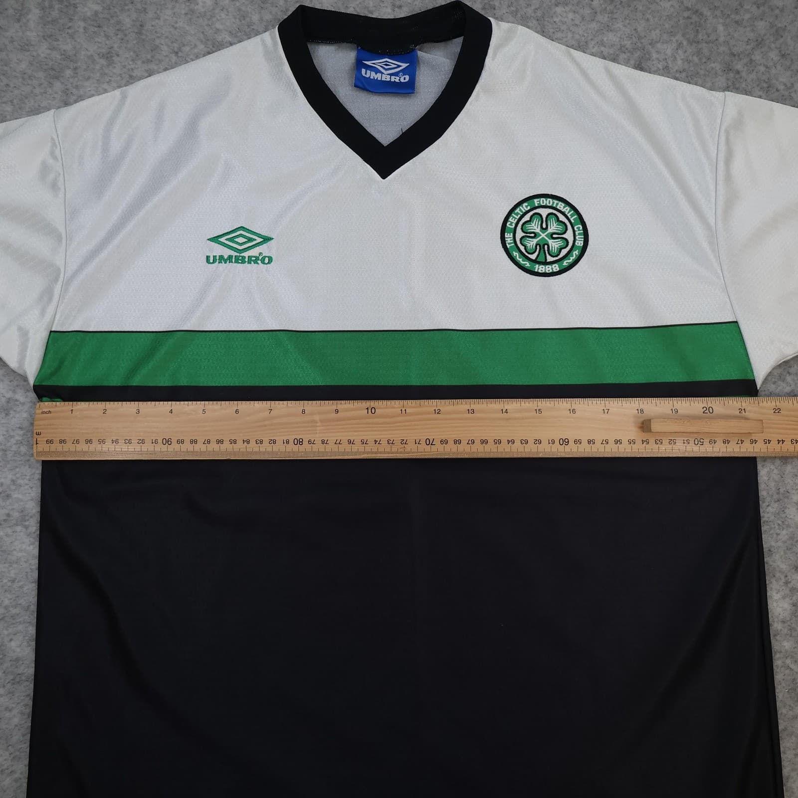Vintage Celtic Shirt Mens Medium White Black Football Umbro 90s Soccer Jersey photo 8
