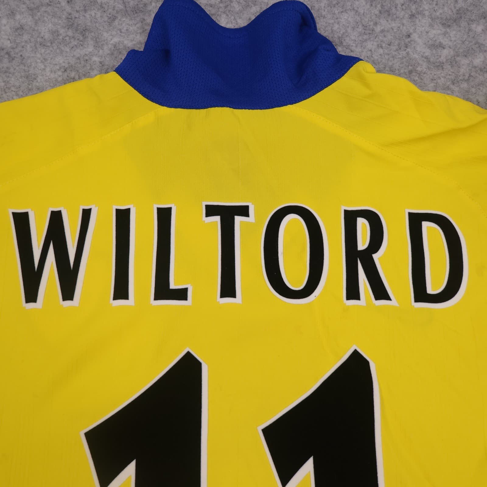 Vintage Arsenal Shirt Yellow Away Kit Large 2003 2004 Nike Sylvain Wiltord O2 photo 16