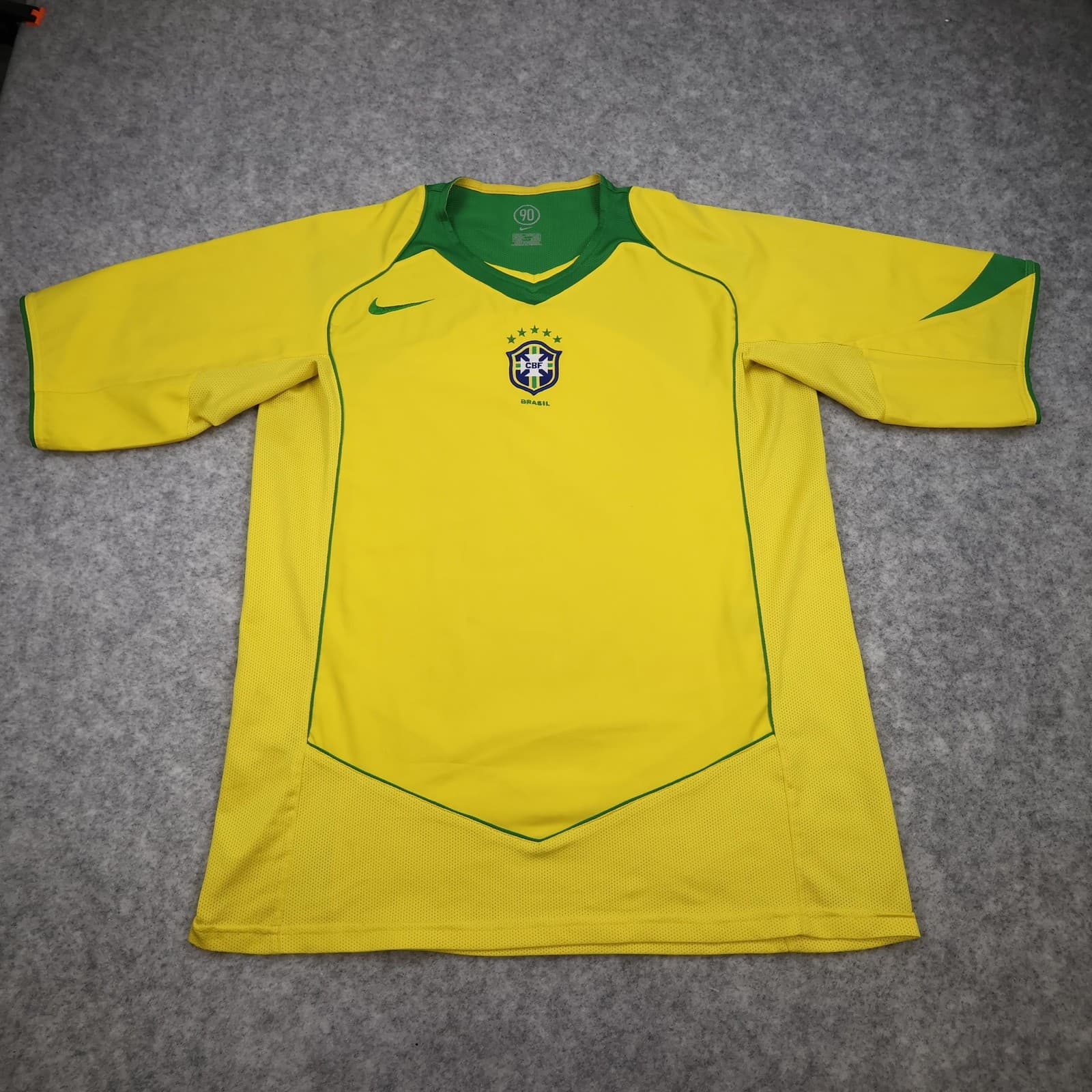 Vintage Brazil Home Shirt Mens Medium Yellow 2002 2004 Football Nike 90 Jersey