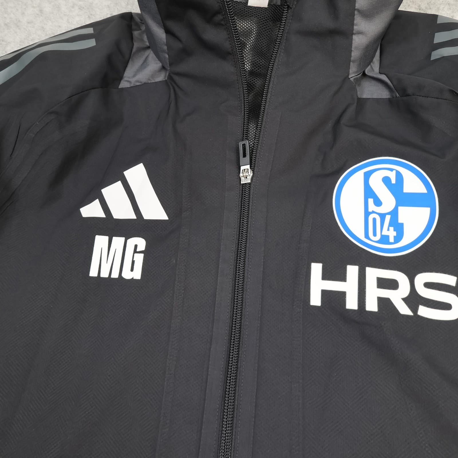 FC Schalke 04 Jacket Mens Medium Black Football Soccer Adidas Tracksuit Training photo 4