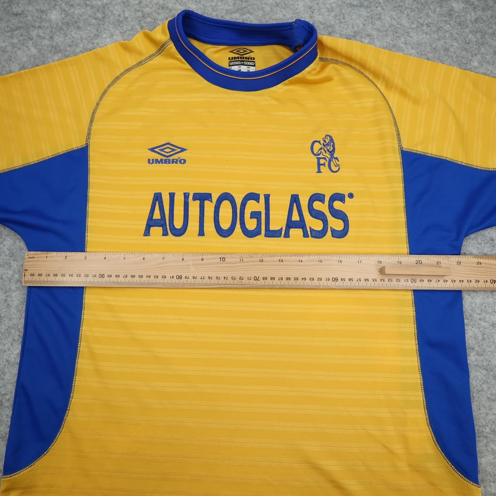 Vintage Chelsea Shirt Large Yellow Third Kit 2000 2001 Jersey Autoglass photo 10