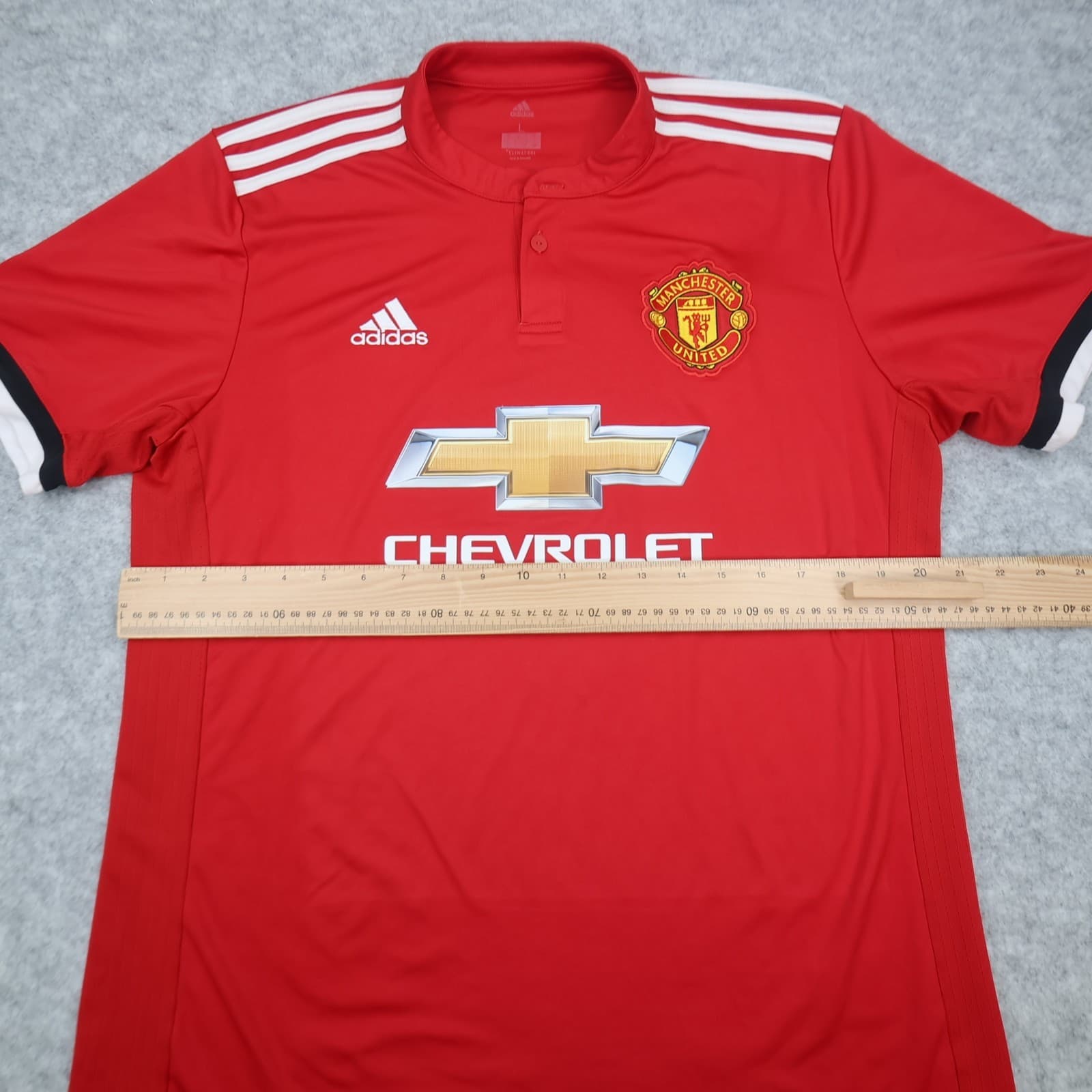 Manchester United Shirt Large Red Home Kit 2017 2018 Adidas Soccer Jersey photo 9