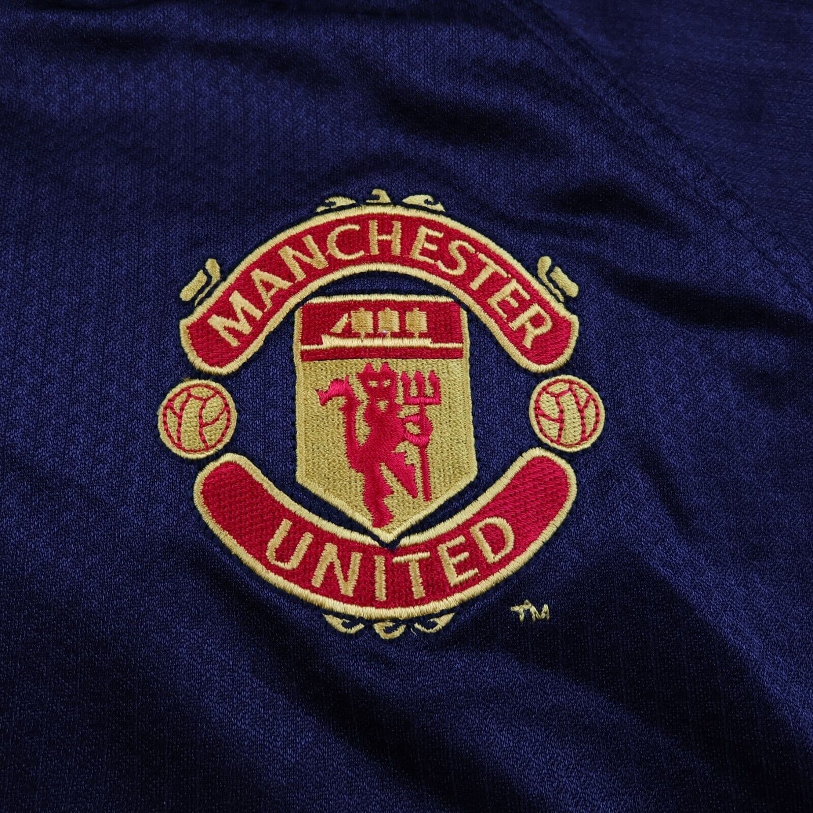 Vintage Manchester United Shirt 2XL Black Third Kit 1998 1999 Jersey Solskjaer photo 4