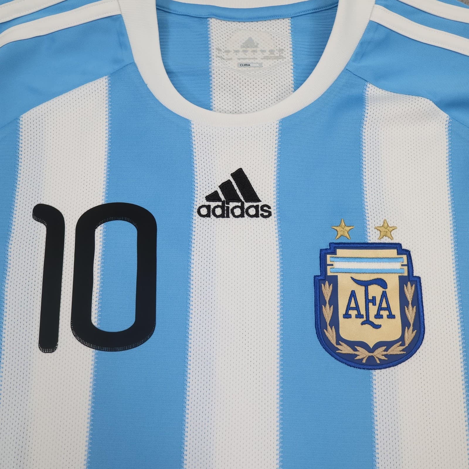 Argentina Home Shirt Mens Large Blue 2010 2011 Football Adidas Messi 10 Jersey photo 7