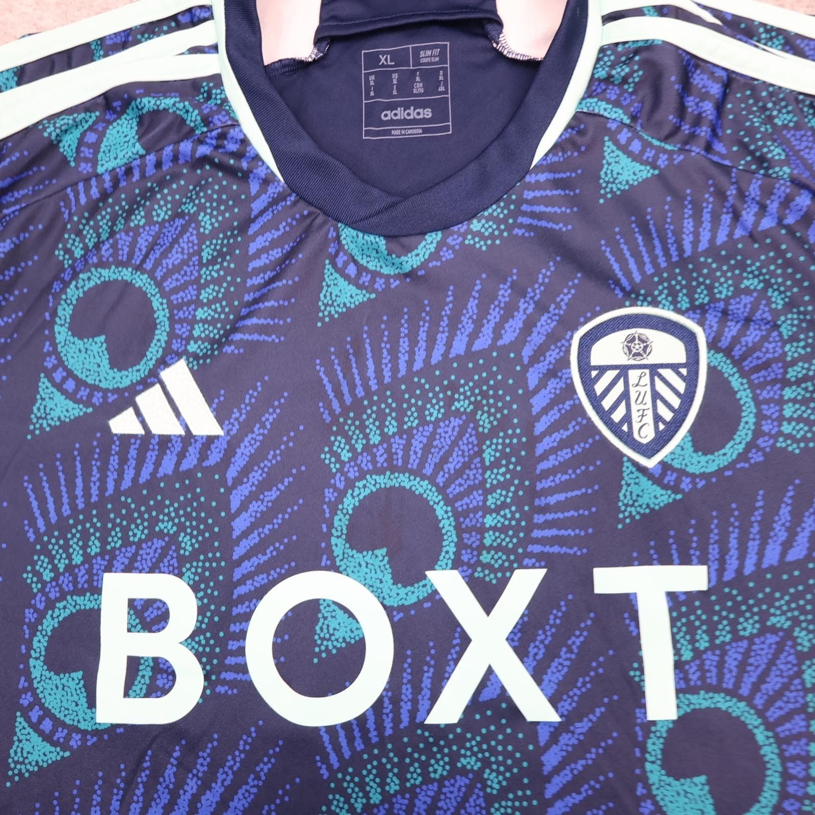 Leeds United Shirt Mens XL Blue 3rd Kit 2023 2024 EFL Football Adidas BOXT photo 3