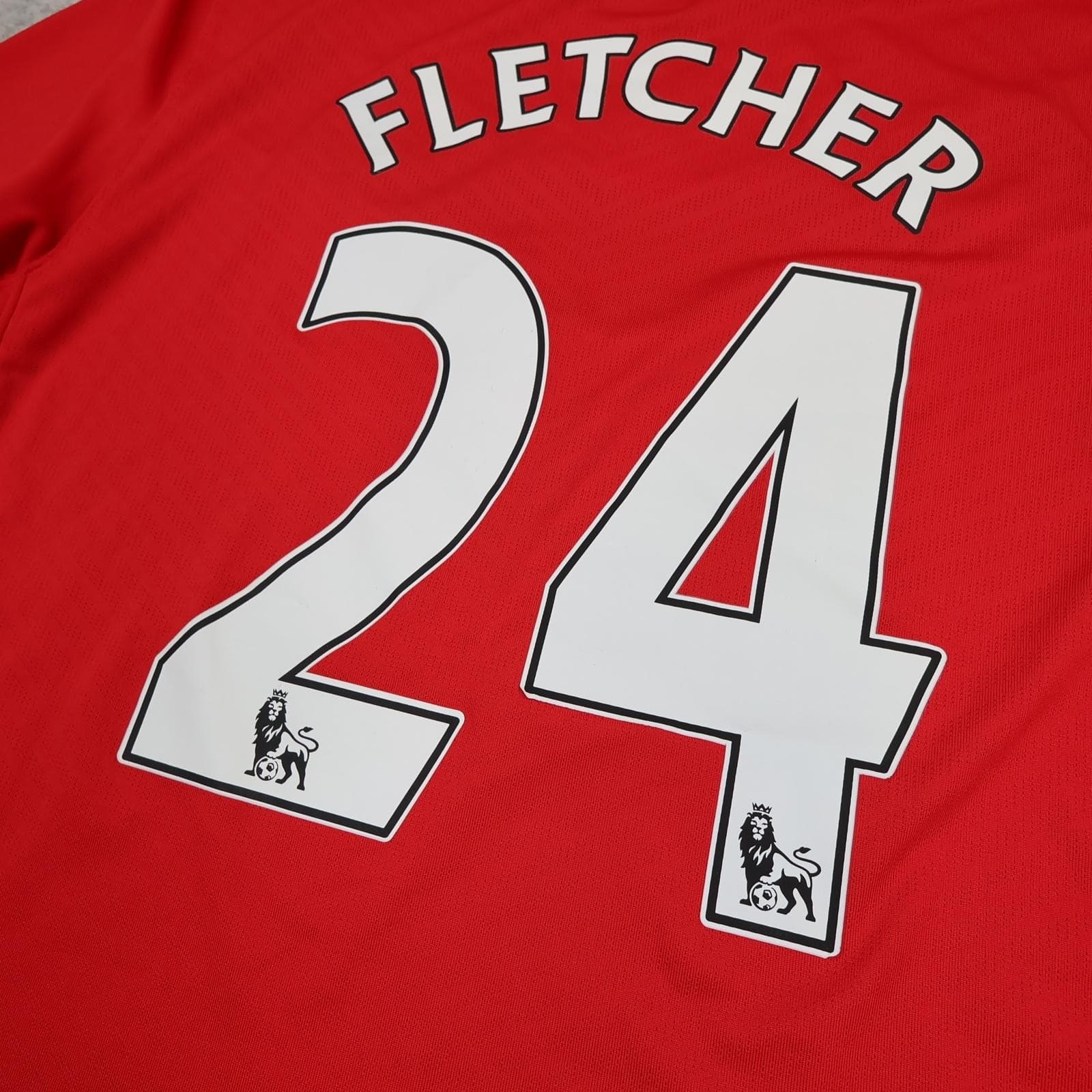 Manchester United Shirt Mens Medium Red Home 2009 2010 Football Nike Fletcher 24 photo 10