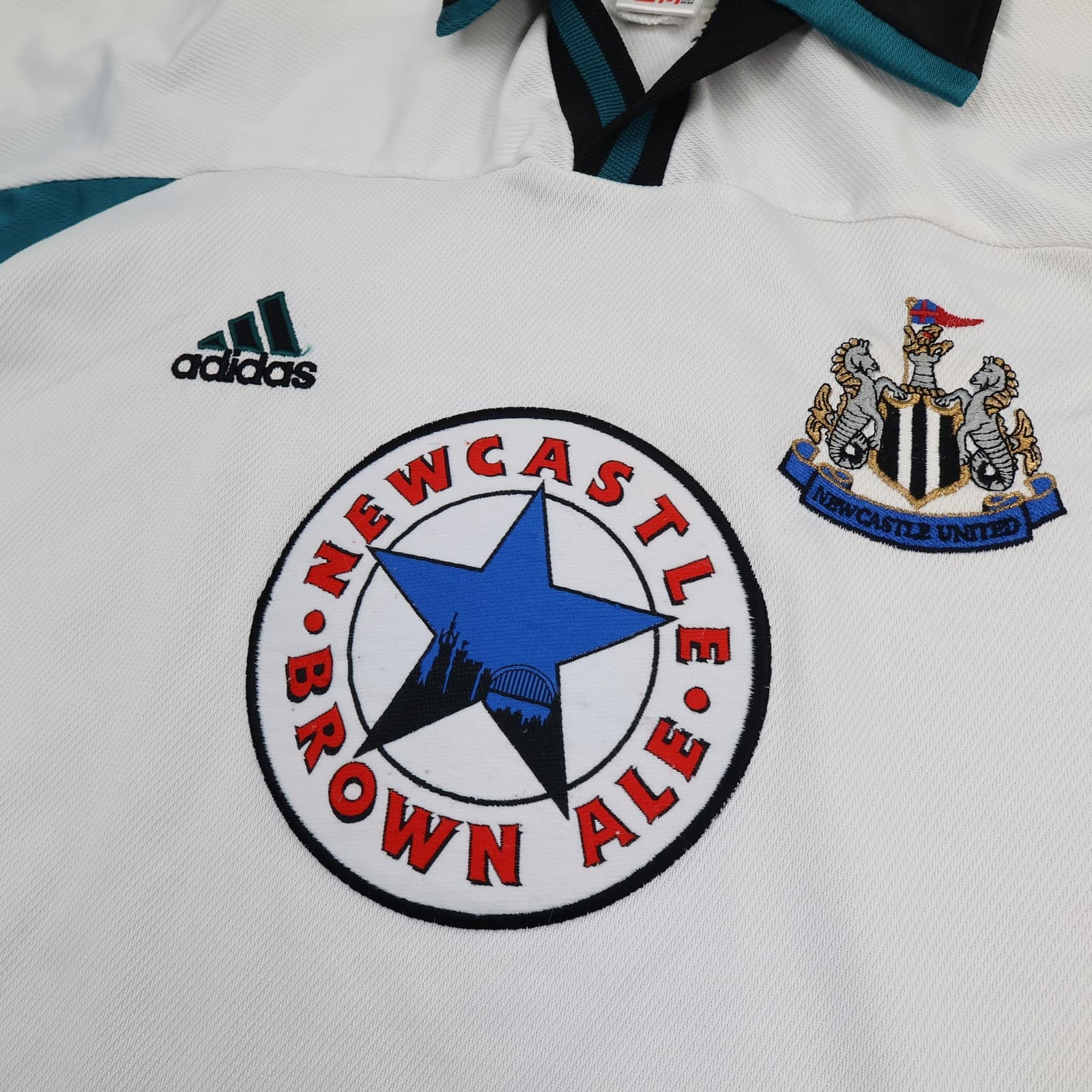 Vintage Newcastle United Shirt Mens Medium White Away 1999 2000 Adidas 90s photo 2