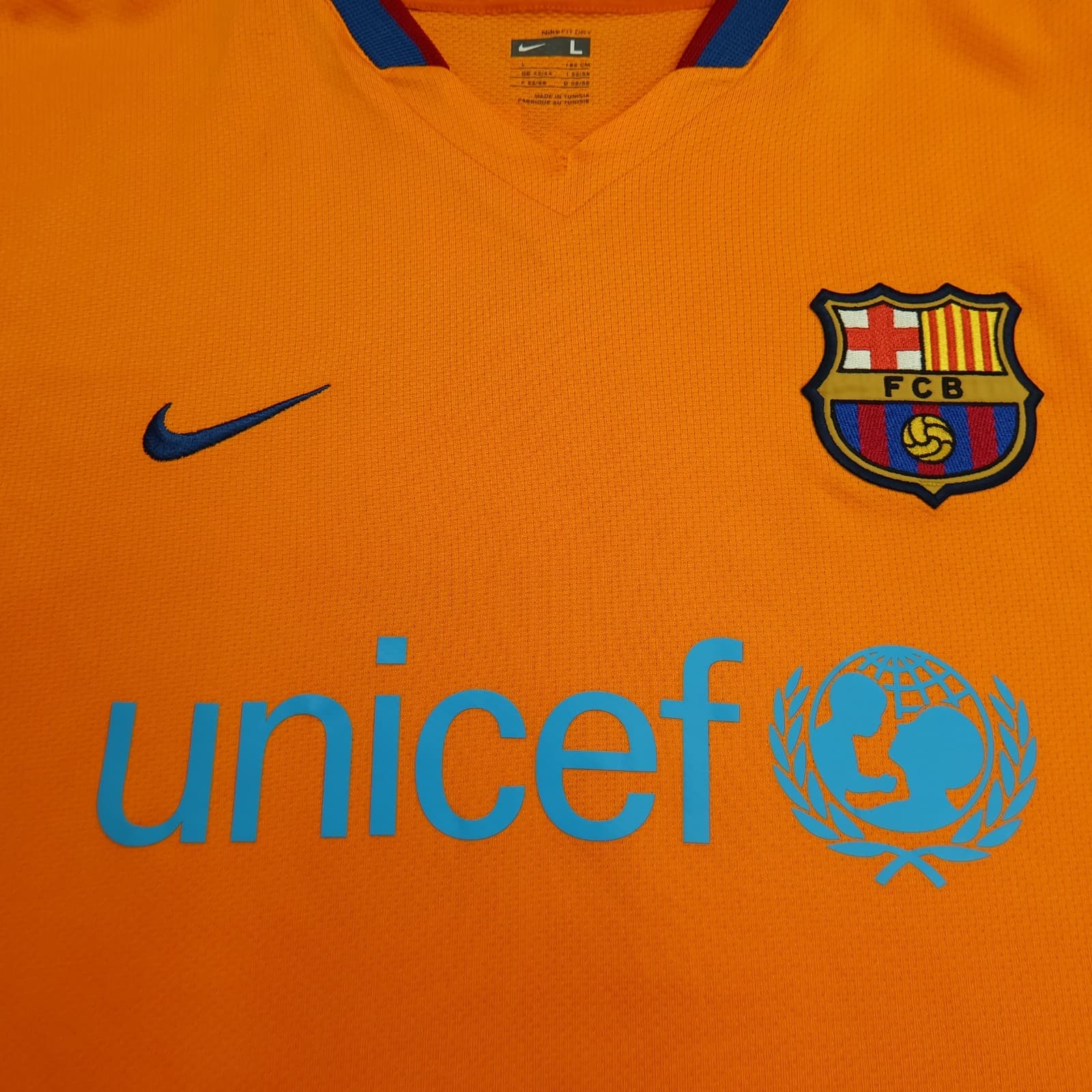 Barcelona Shirt Large Orange Away 2006 2008 Nike Football Diego Maradona Jersey photo 3