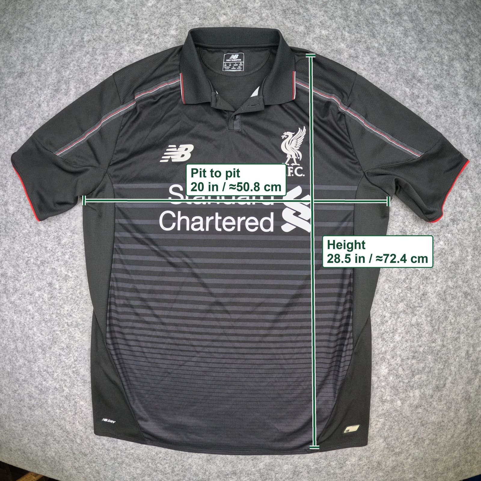 Liverpool Football Shirt Large Black 2015 2016 Third New Balance Firmino 11 photo 5