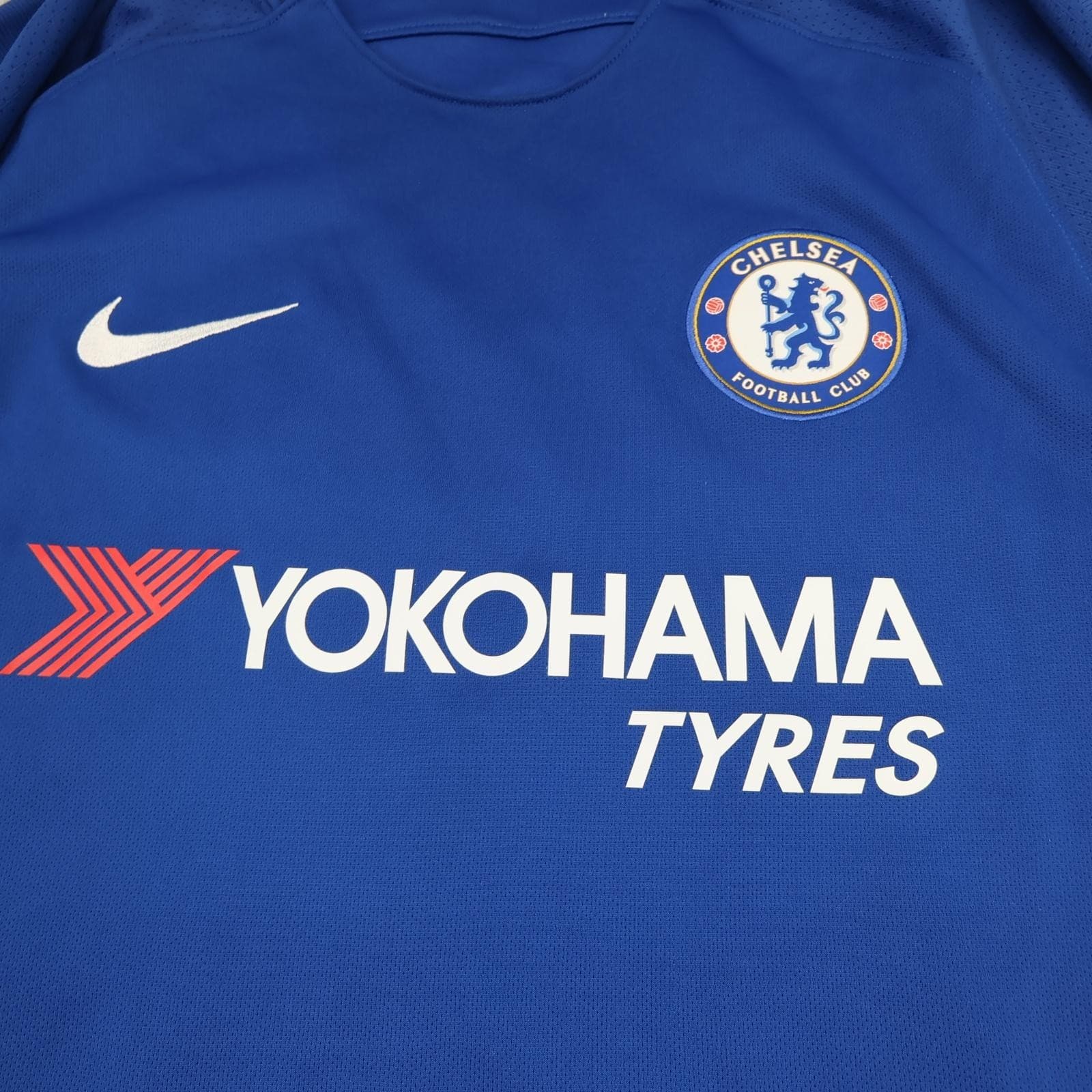 Chelsea Shirt Mens Large Blue Home 2017 2018 Football Nike David Luiz 30 Jersey photo 3