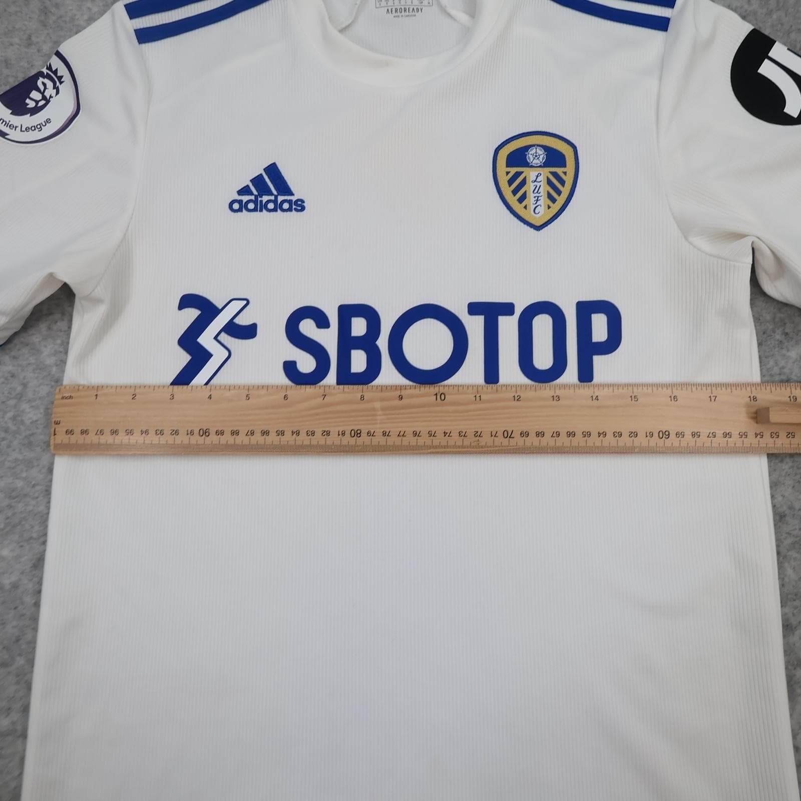 Leeds United Shirt Mens Small White Home 2020 2021 EPL Football Adidas SBOTOP photo 9
