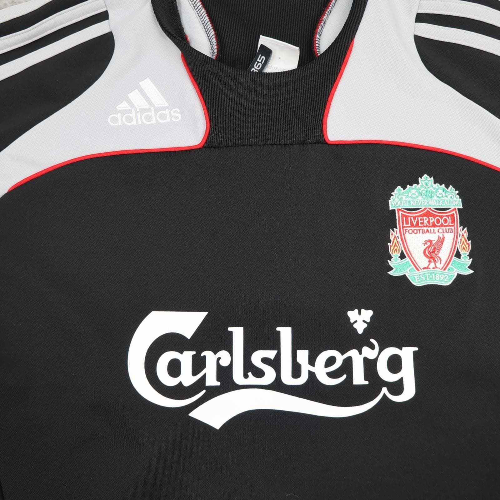 Liverpool Drill Top Mens Large Black Training Adidas Carlsberg 2008 2009 photo 2