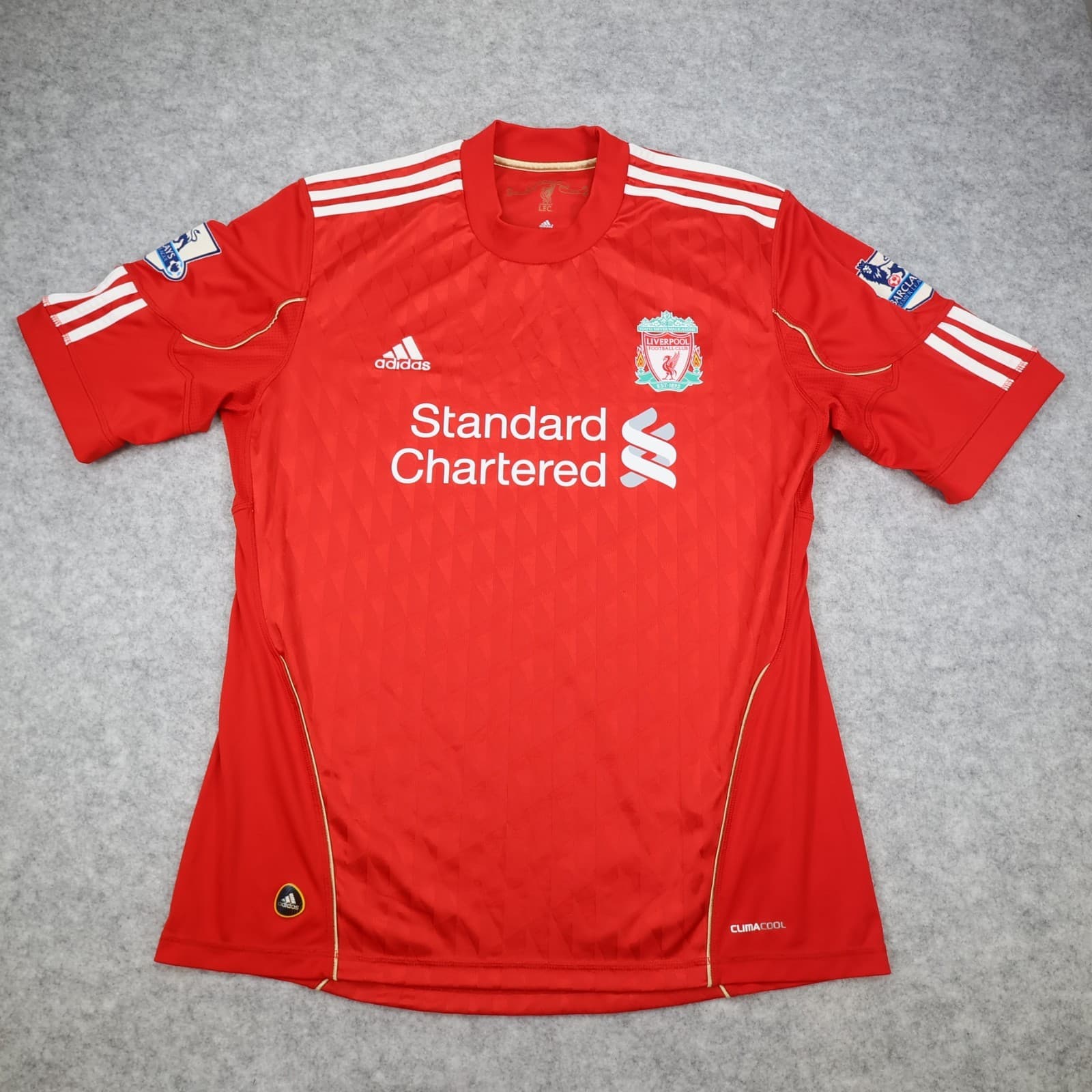 Vintage Liverpool Shirt Large Red Home Kit 2010 2011 Adidas Soccer Jersey